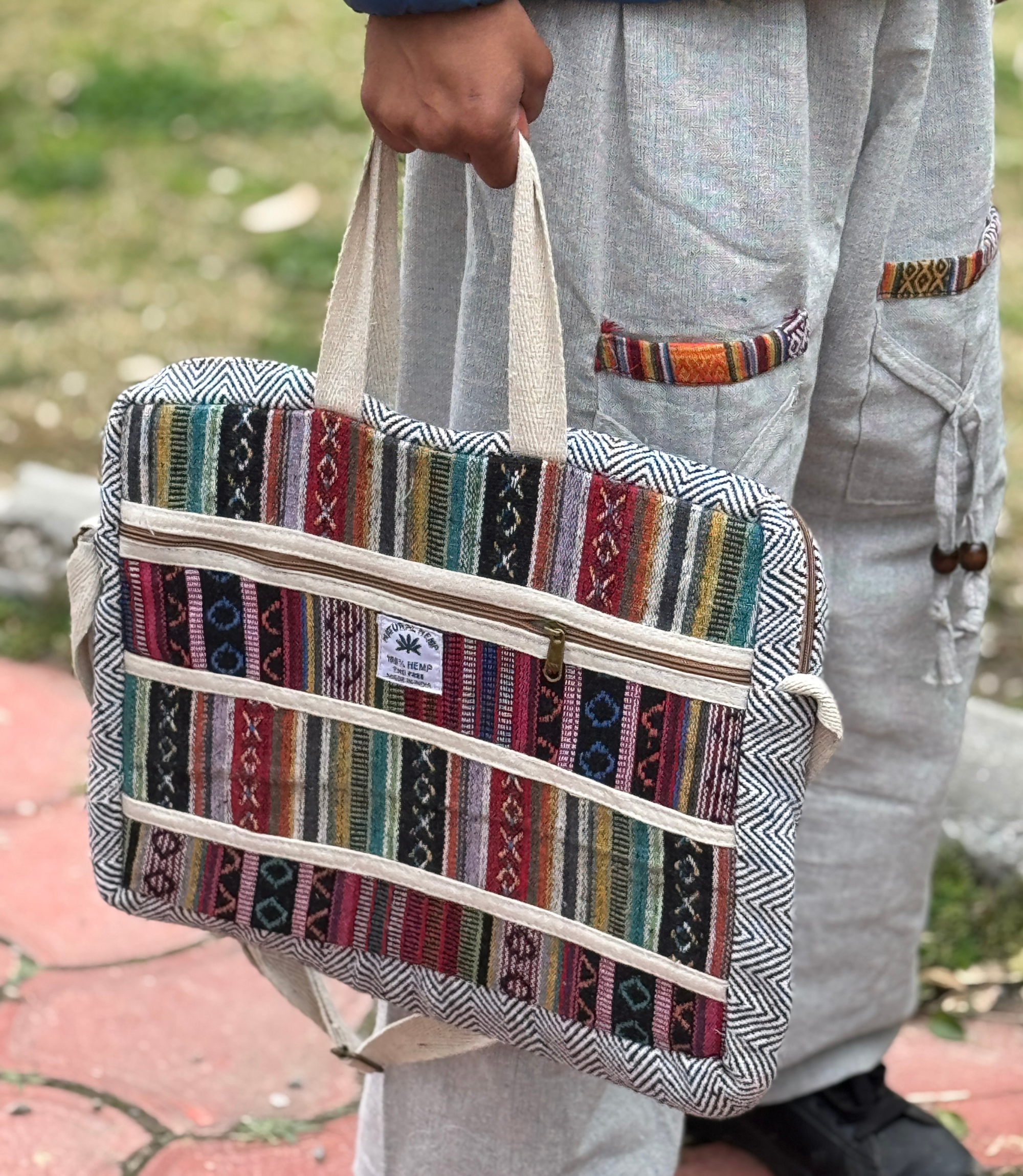 Hemp Laptop Bag - Multicolor