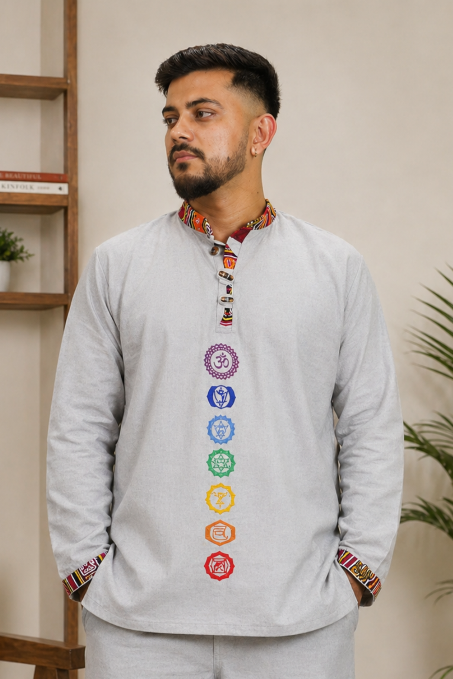 7 CHAKRAS Ethnic Kurta - GREY