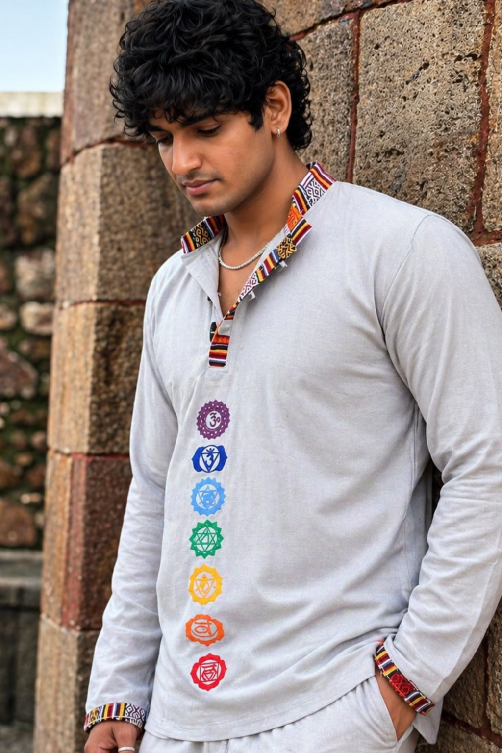 7 CHAKRAS Ethnic Kurta - GREY