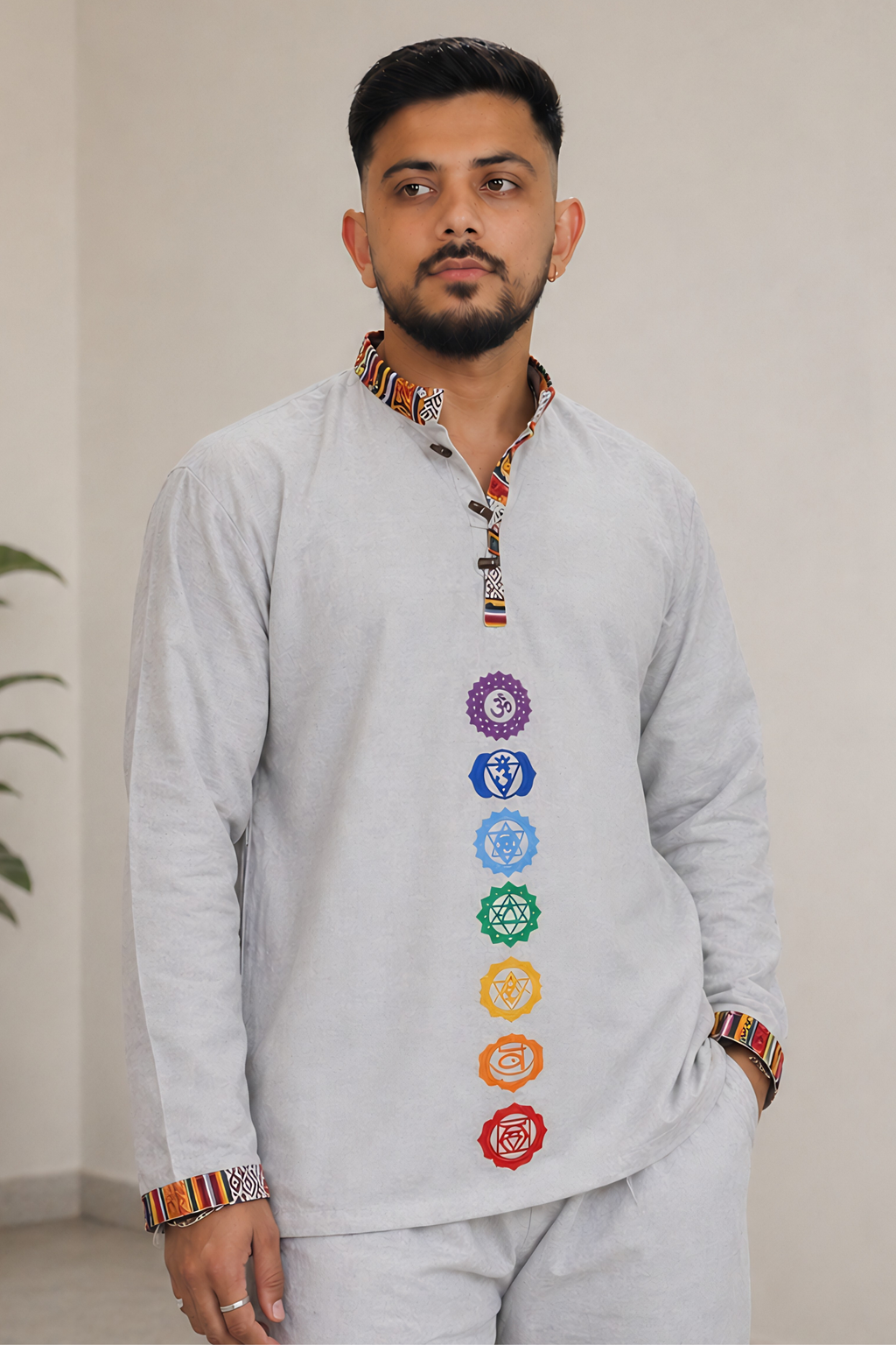 7 CHAKRAS Ethnic Kurta - GREY