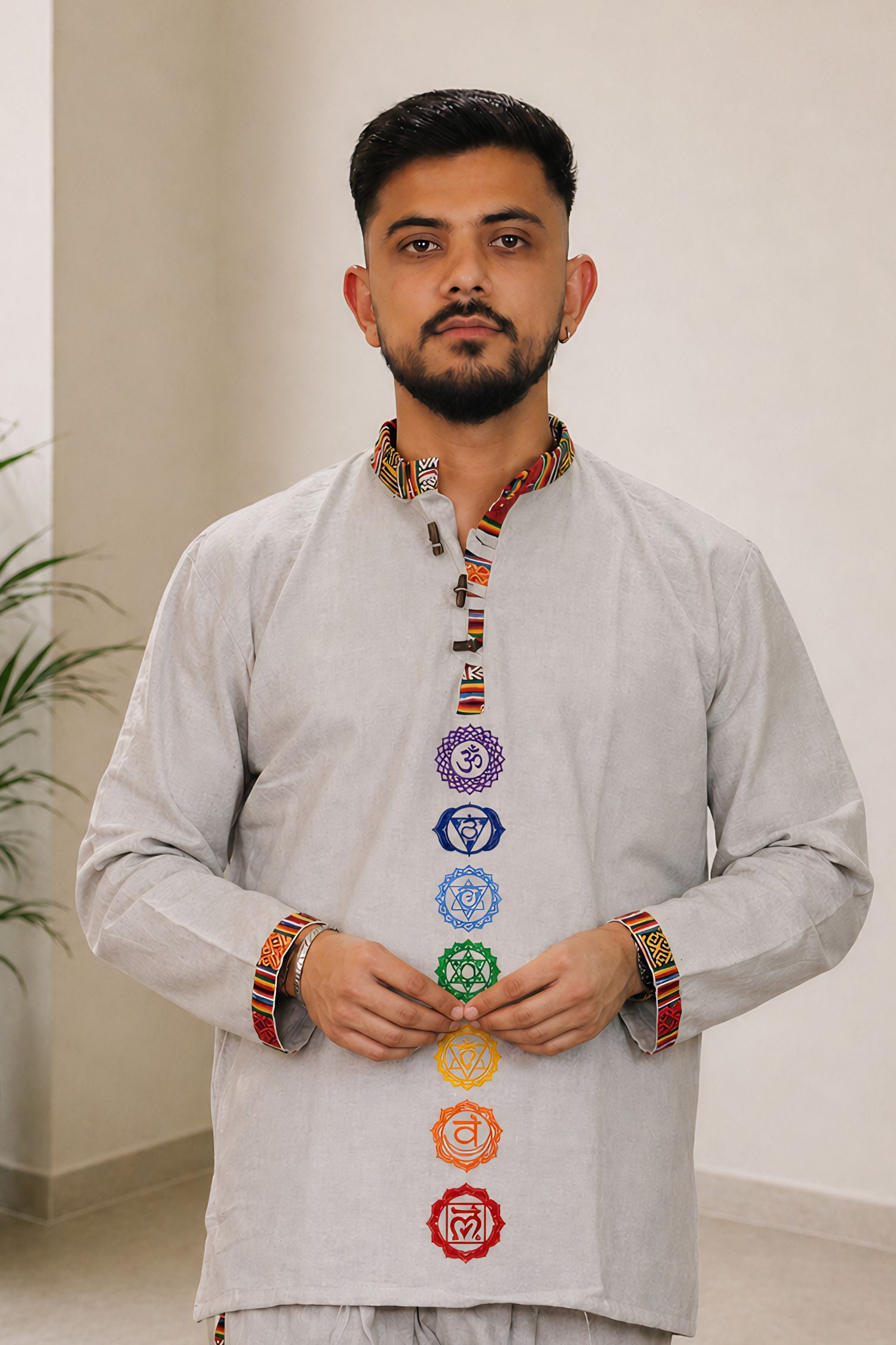 7 CHAKRAS Ethnic Kurta - GREY
