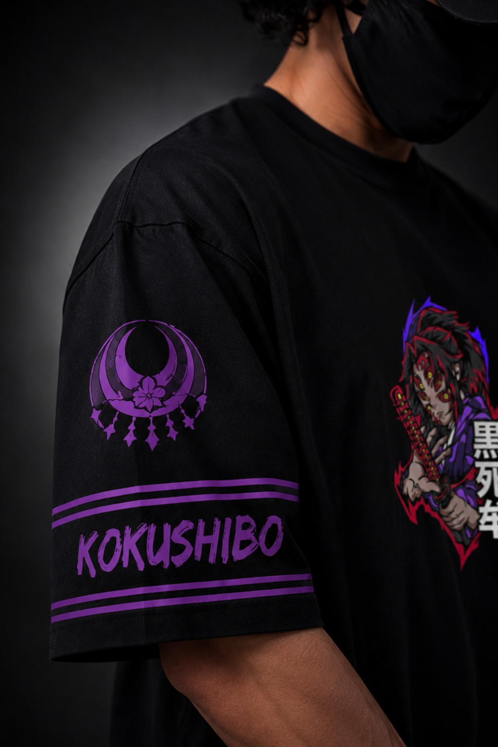 Kokushibo Six Eyes Oversized Tee – Black