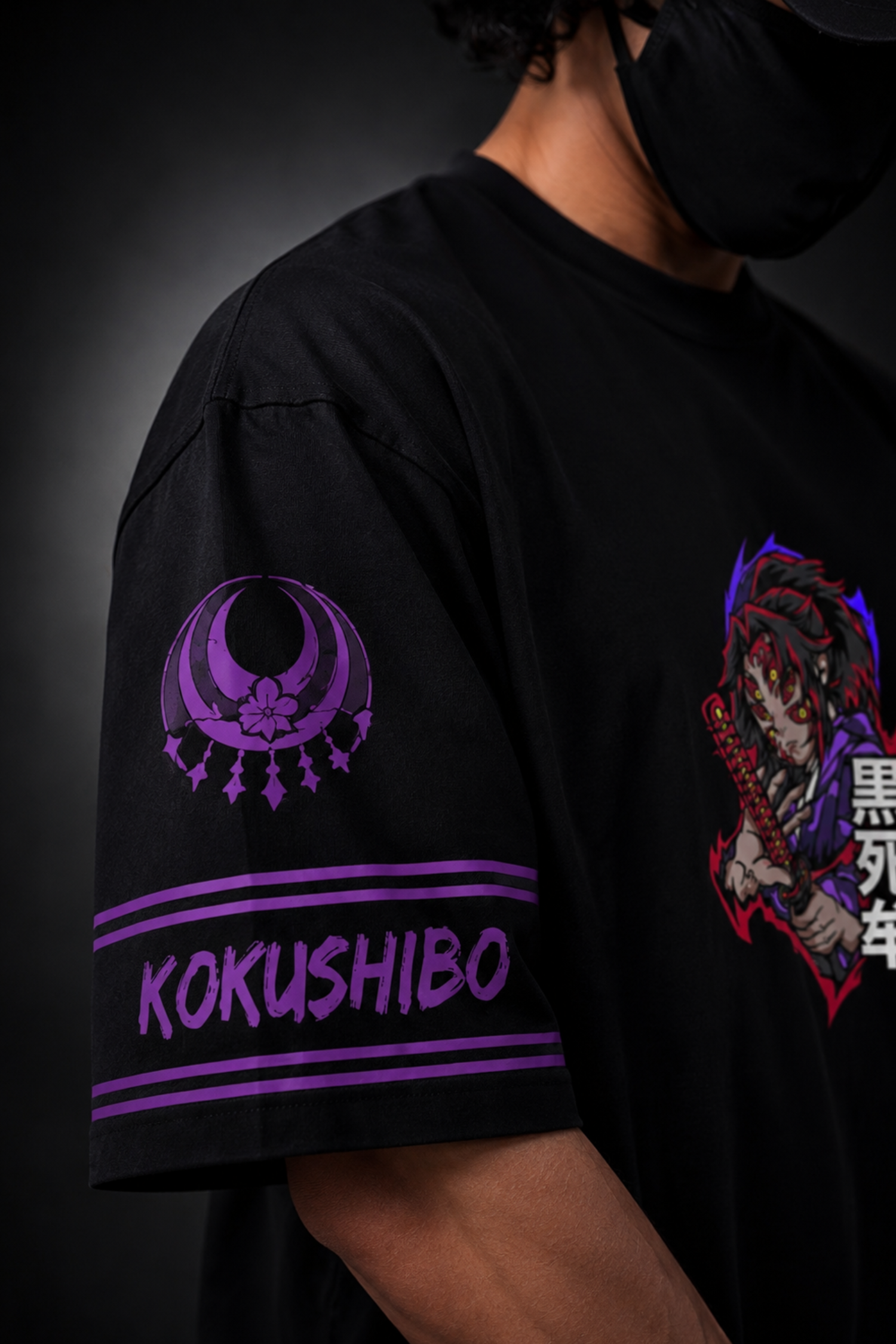 Kokushibo Six Eyes Oversized Tee – Black