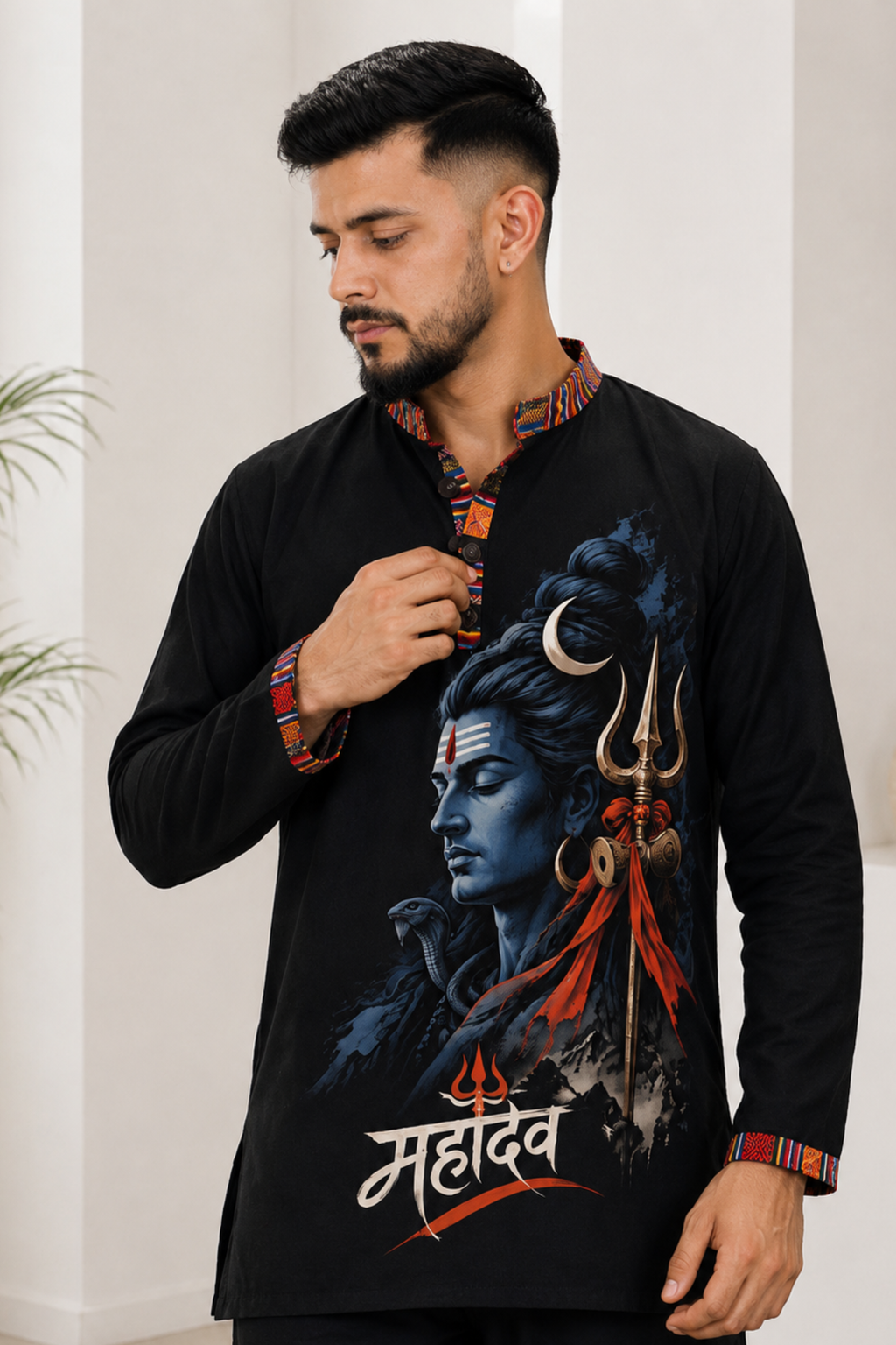 Mahadev Rudra Kurta - BLACK
