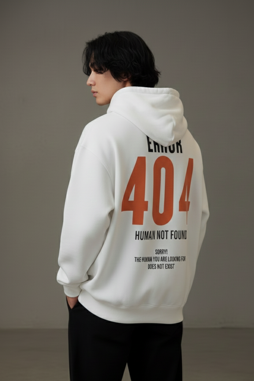 404 Error Premium Oversized Hoodie  - White