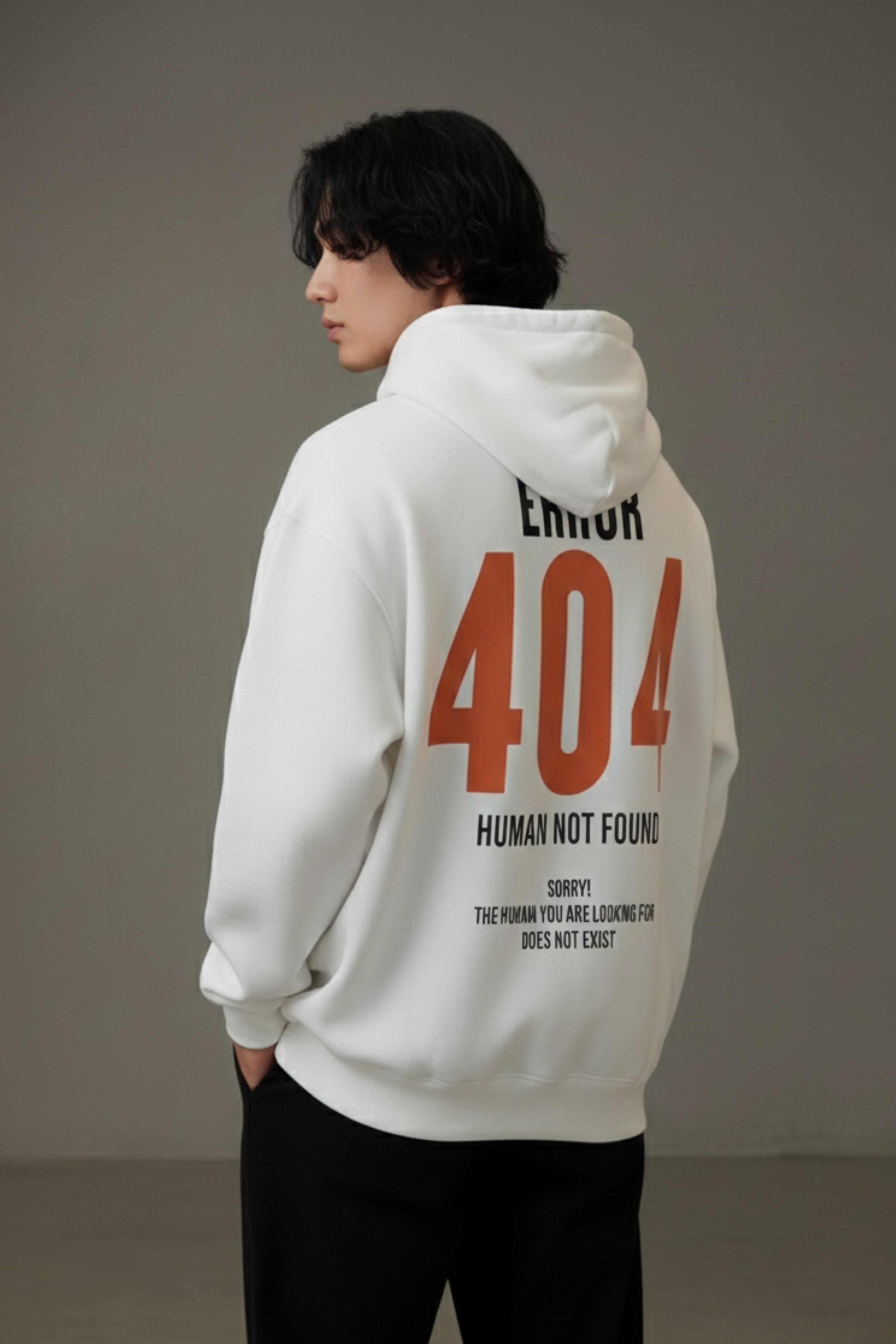 404 Error Premium Oversized Hoodie  - White