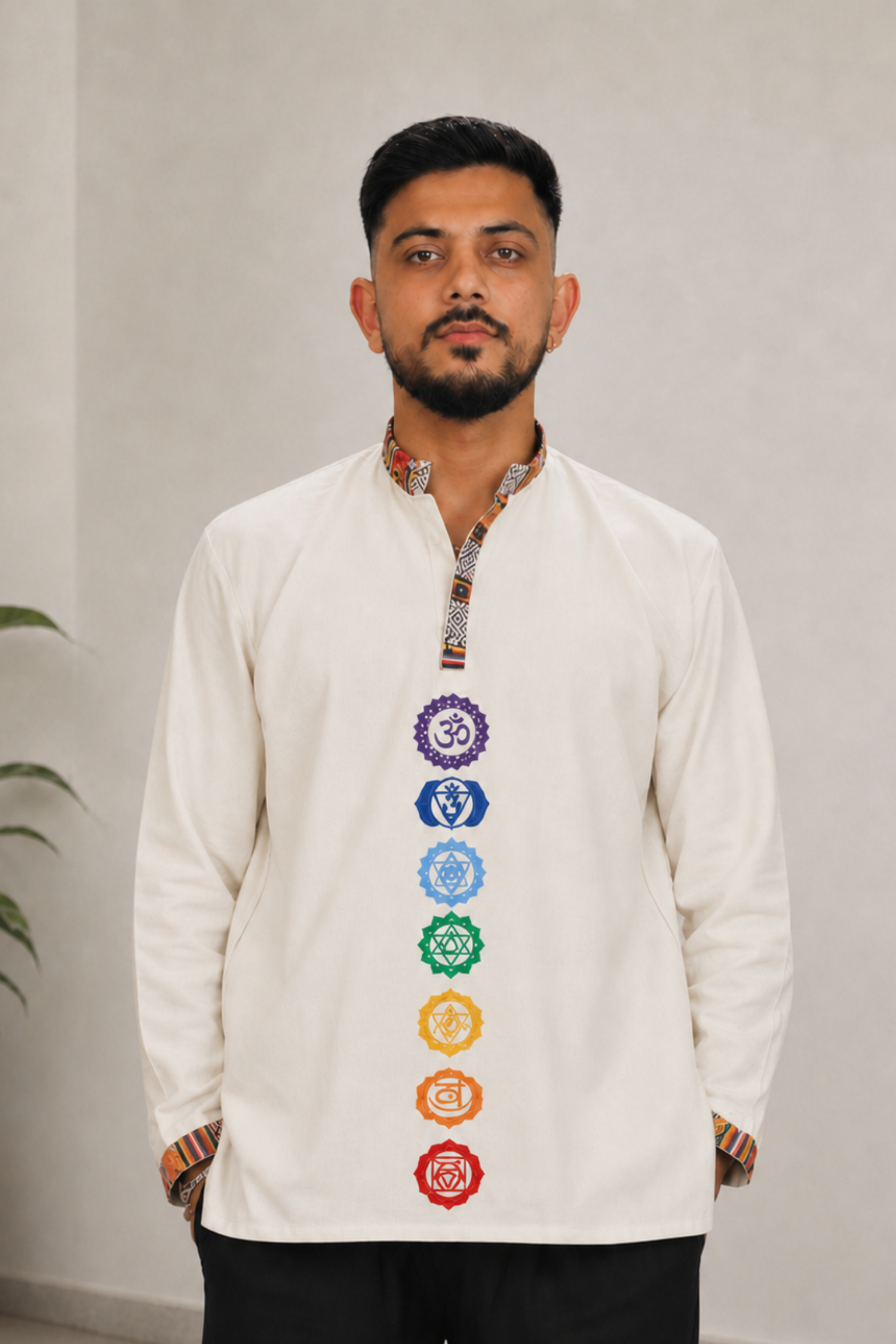 7 CHAKRAS Ethnic Kurta  - BEIGE