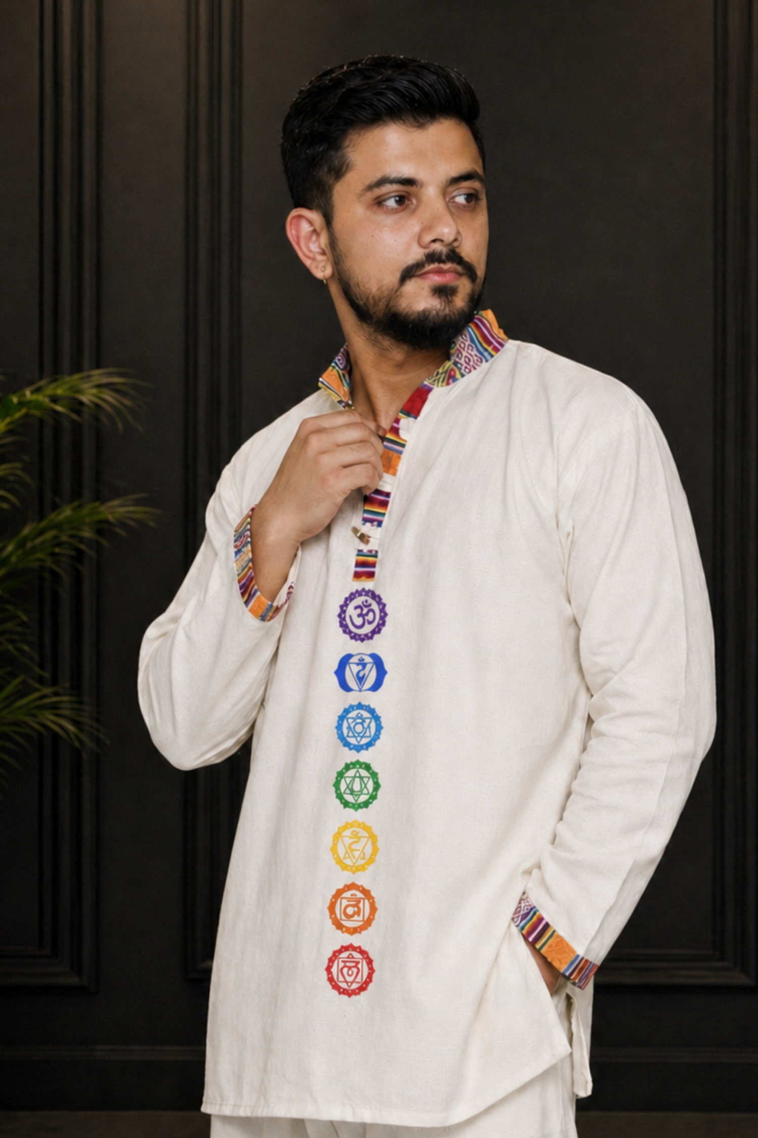 7 CHAKRAS Ethnic Kurta  - BEIGE