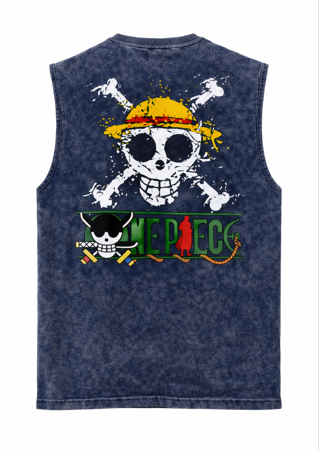 One Piece Oversized Gym Vest – Stonewash Blue