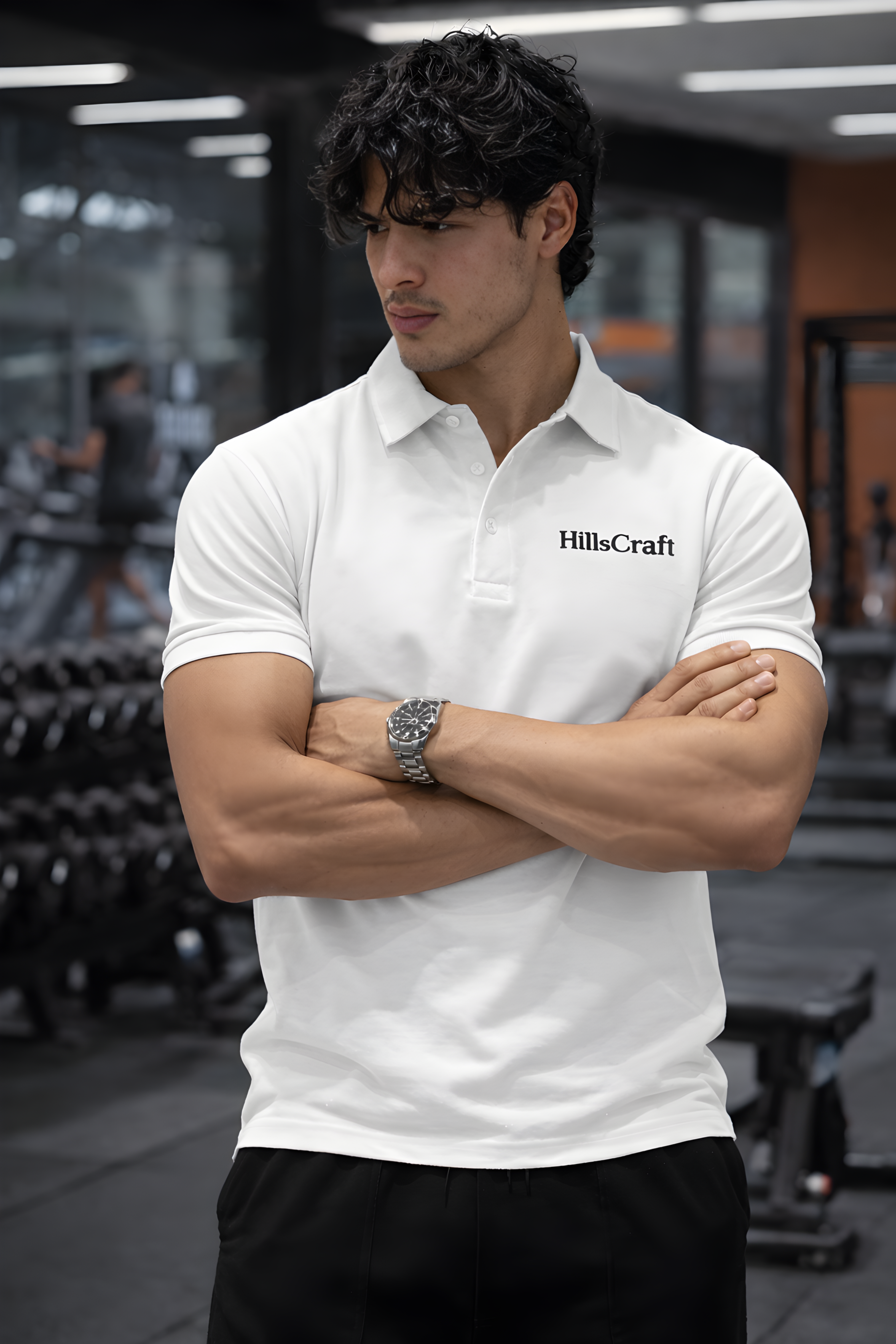 Hillscraft Regular Fit Lycra Polo T-Shirt - White