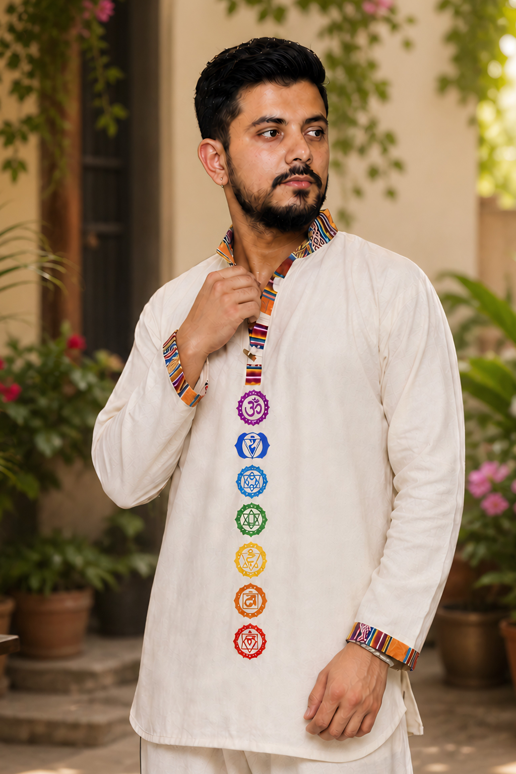 7 CHAKRAS Ethnic Kurta  - BEIGE