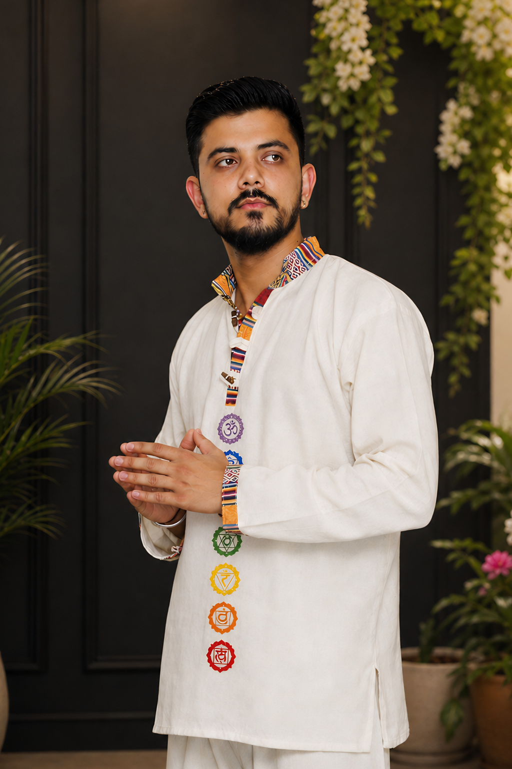 7 CHAKRAS Ethnic Kurta  - BEIGE