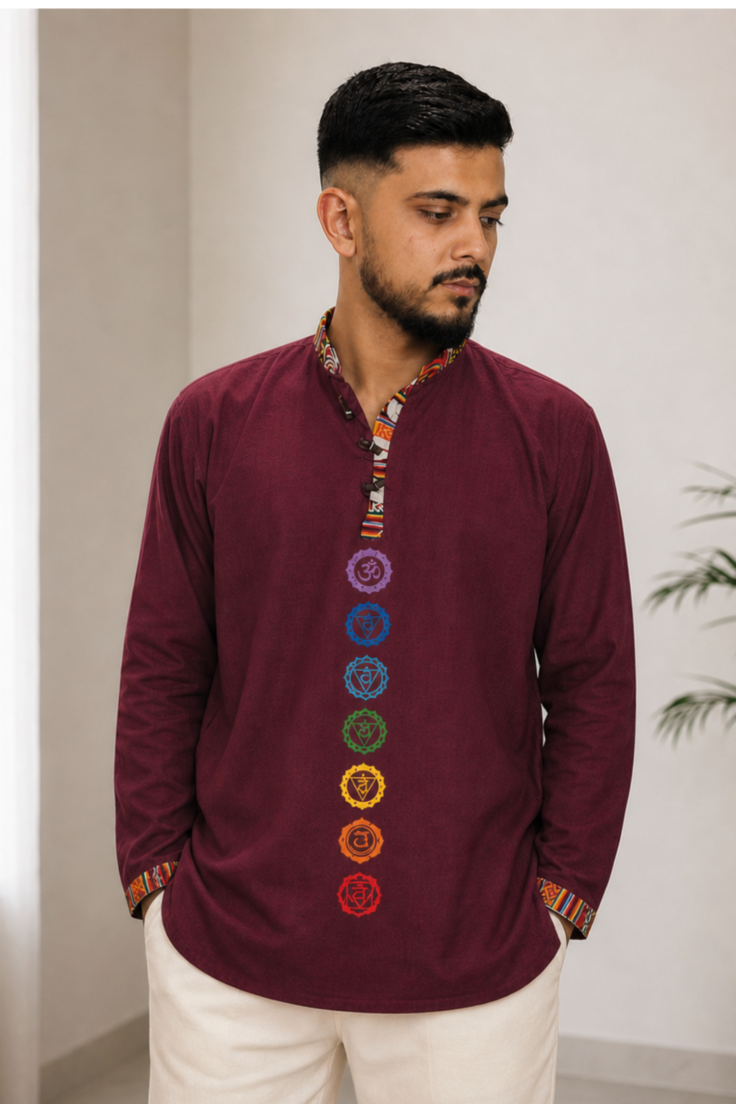 7 CHAKRAS Ethnic Kurta -MAROON