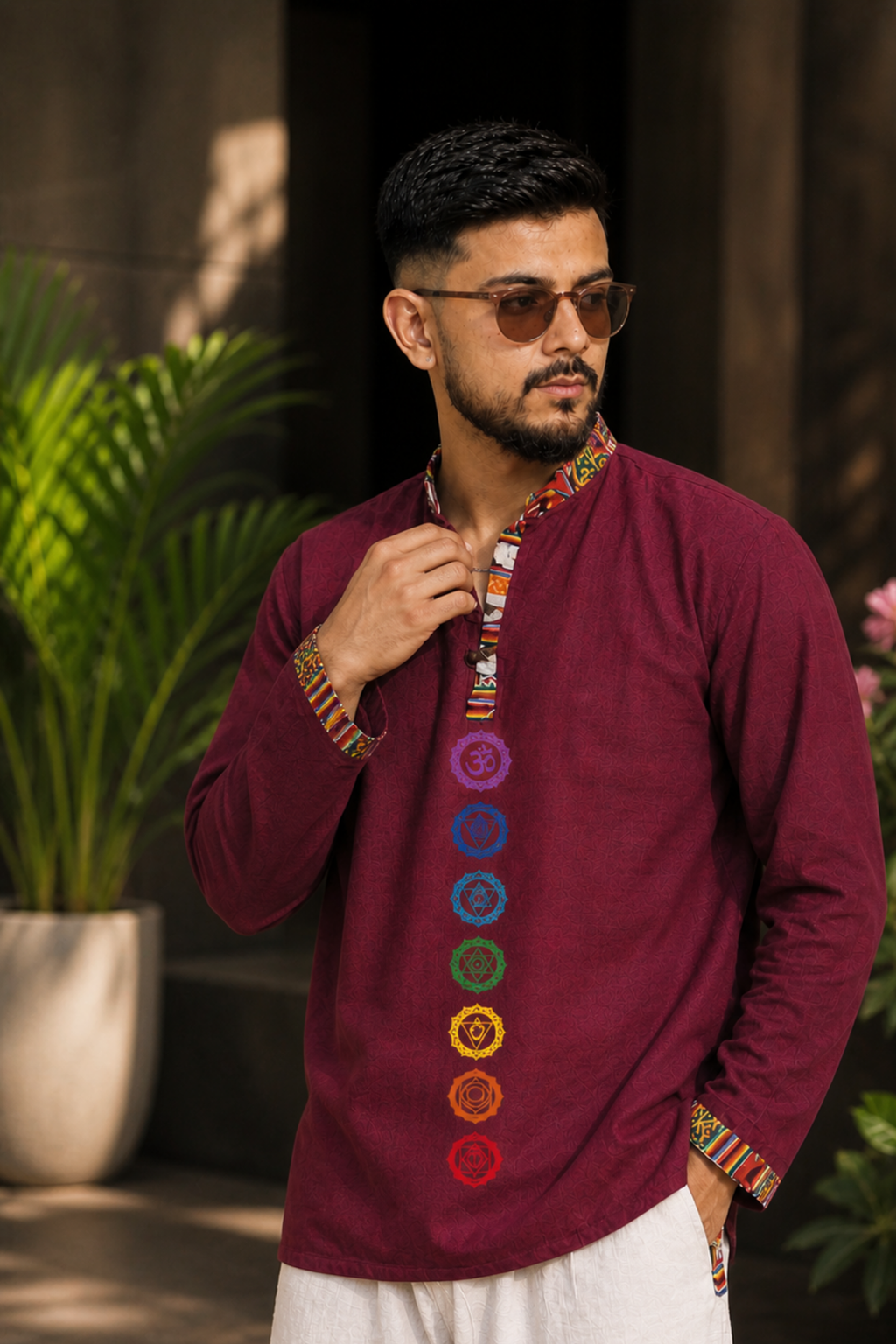 7 CHAKRAS Ethnic Kurta -MAROON
