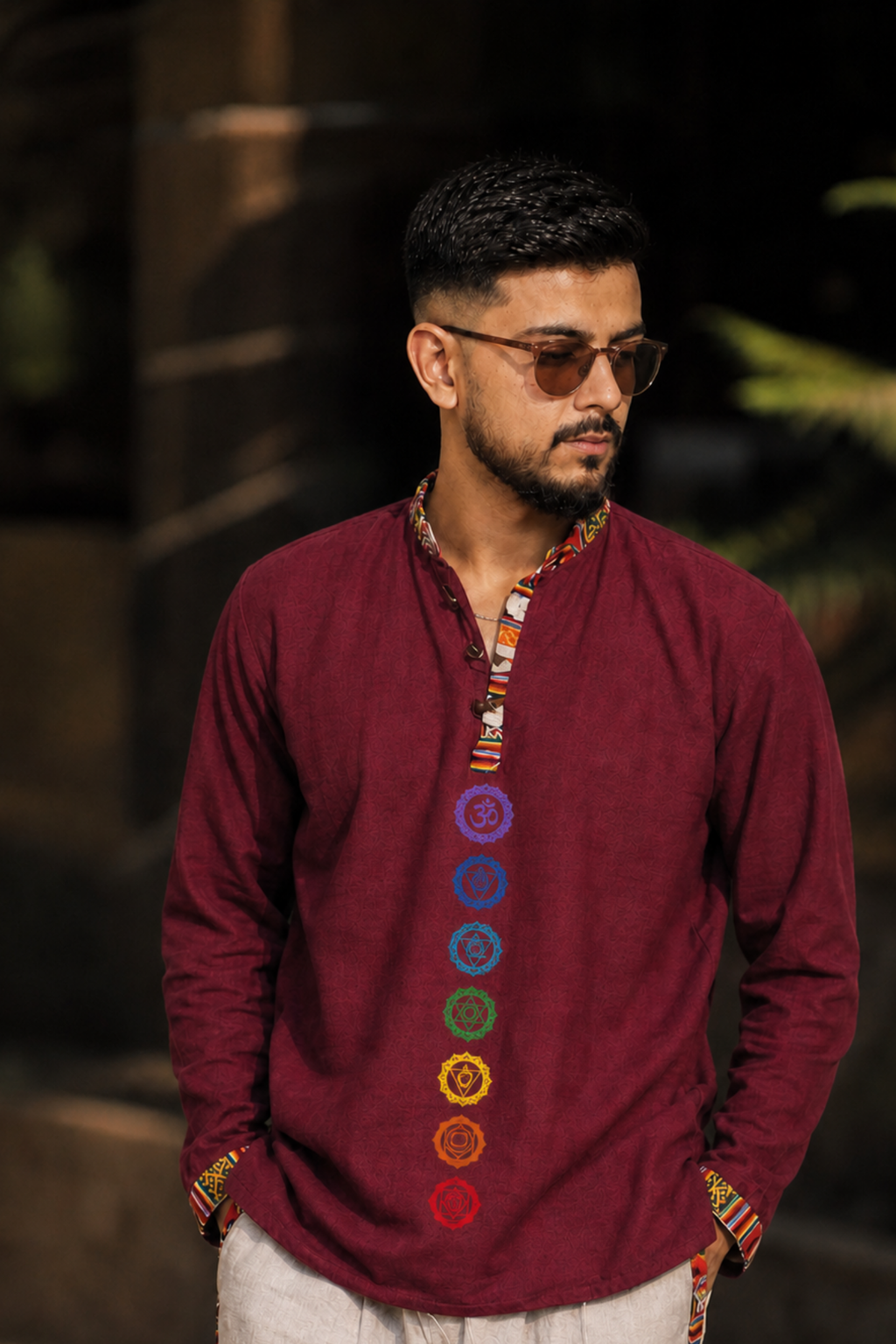 7 CHAKRAS Ethnic Kurta -MAROON