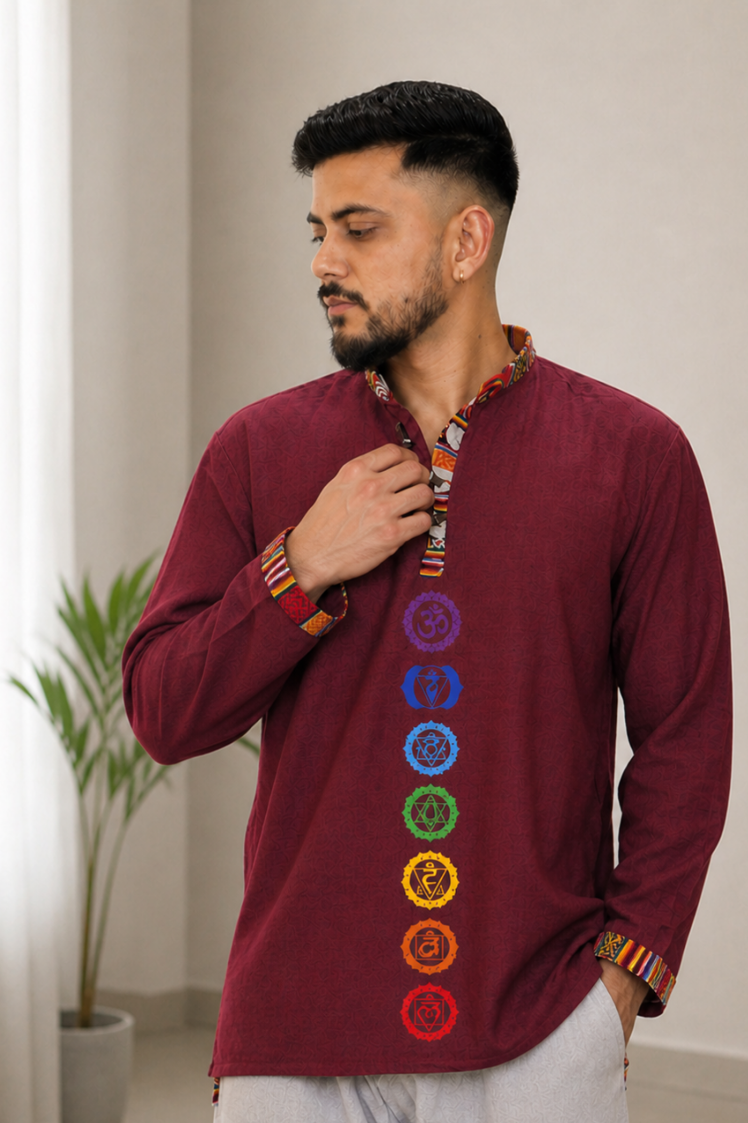 7 CHAKRAS Ethnic Kurta -MAROON