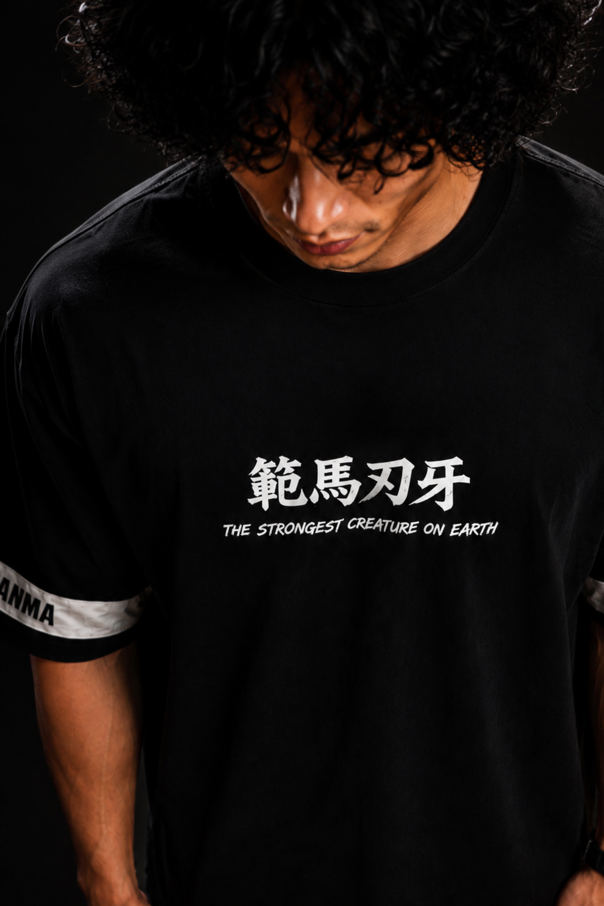 🔥 BAKI HANMA Oversized Tee – Black