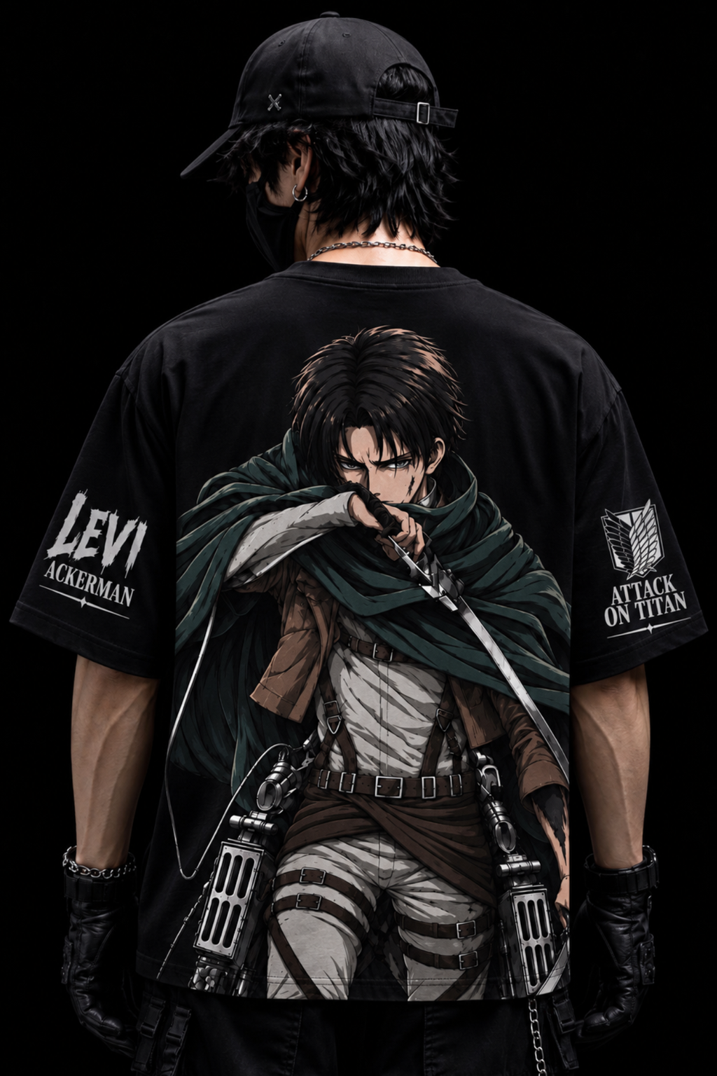 Levi Shadowstrike Oversized Tee – Black