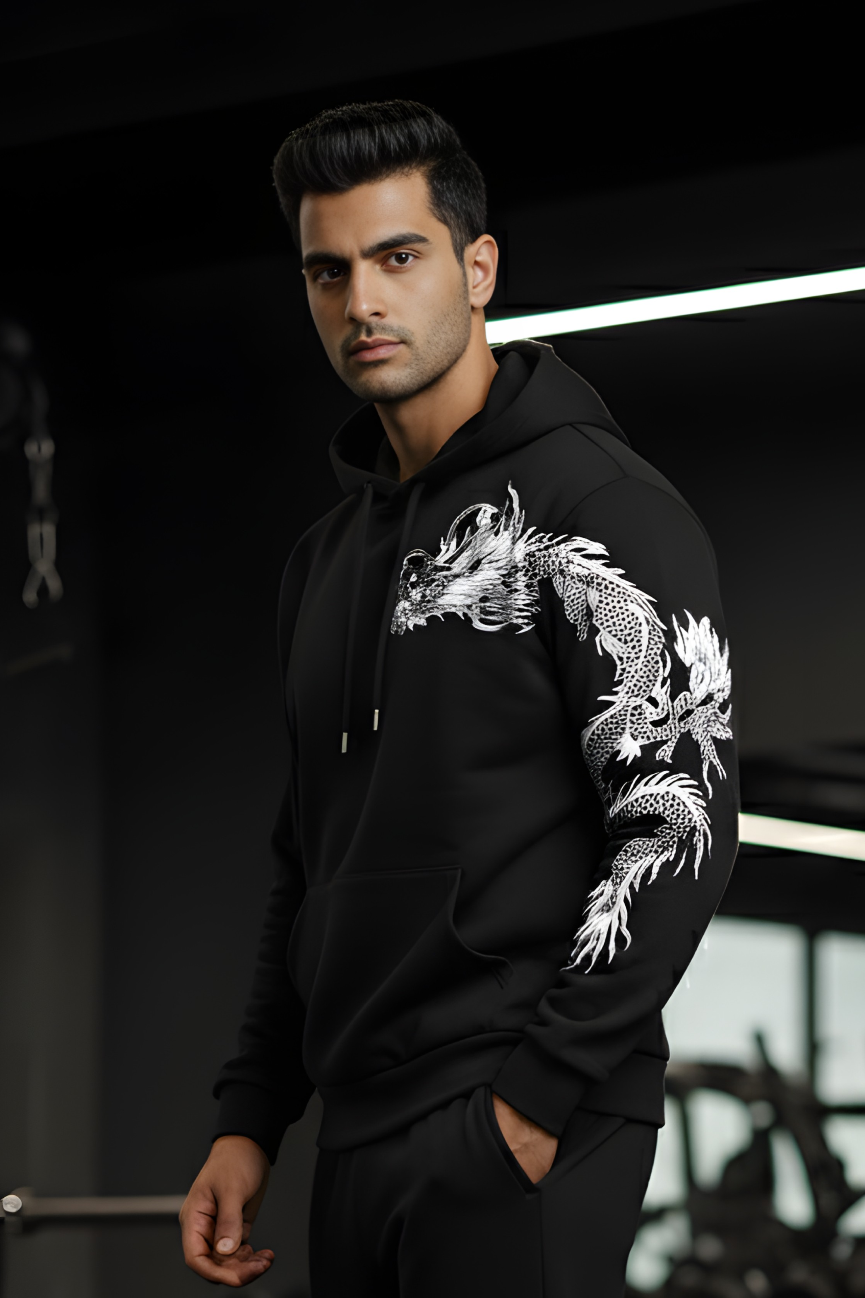 DRAGONSTRIKE Regular Unisex Hoodie – Black