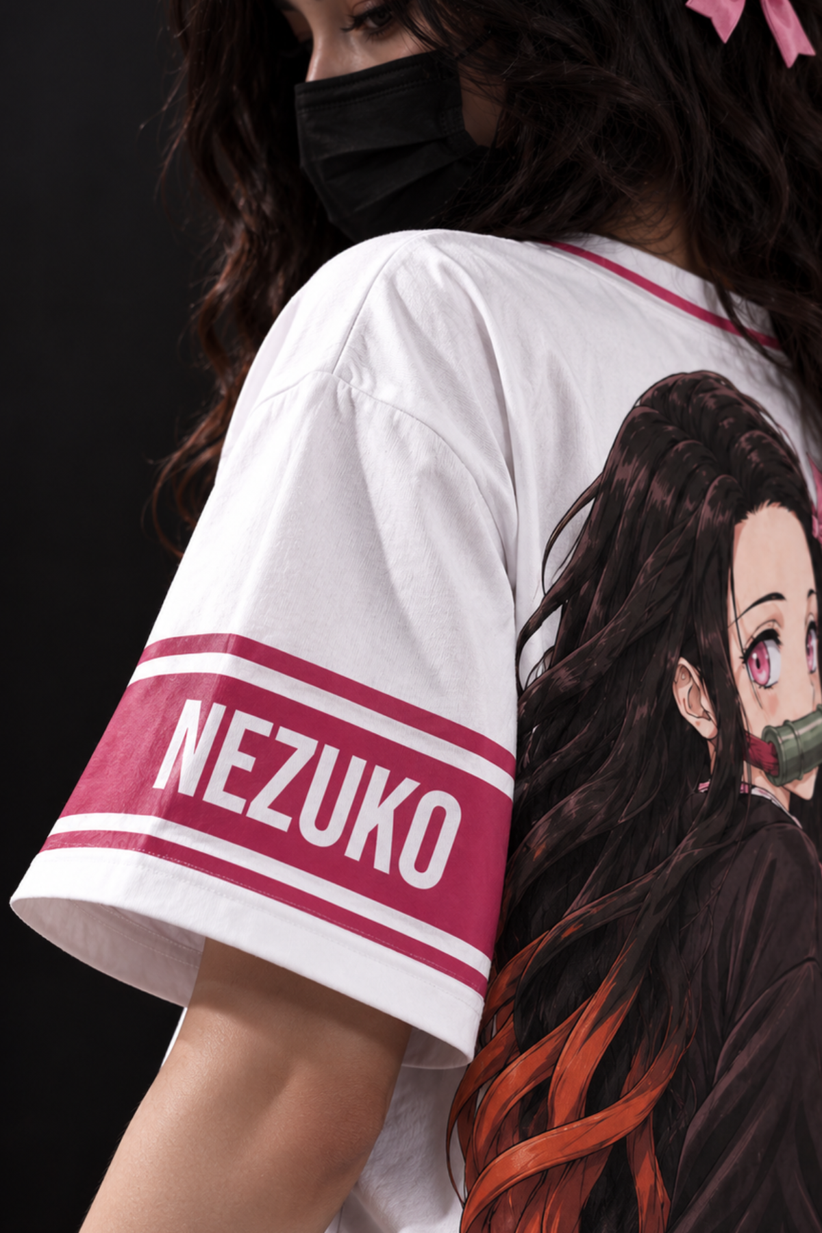 Nezuko Kamado Blossom Oversized Tee – White