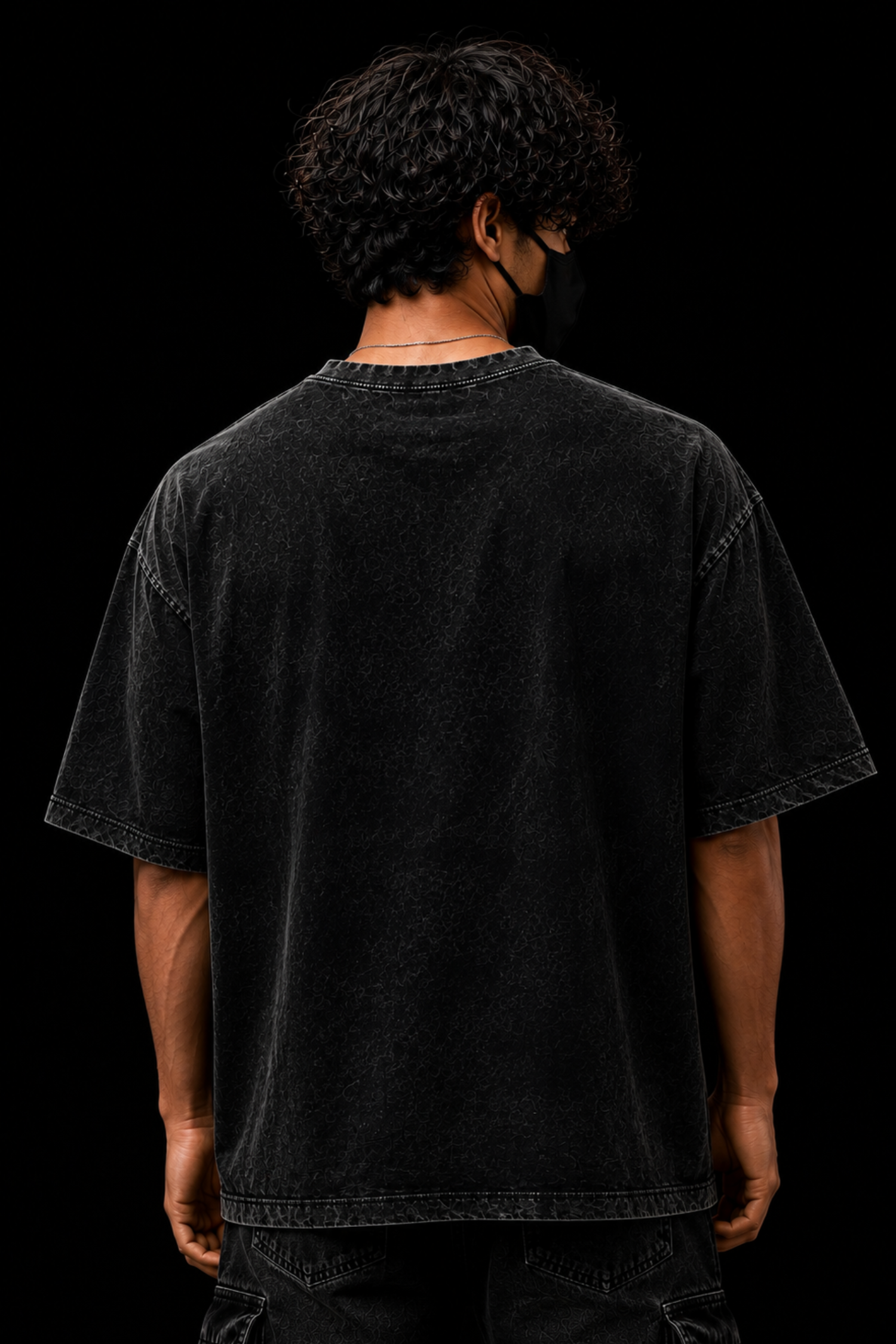 Uchiha Madara Acidwash Oversized Tee – Black