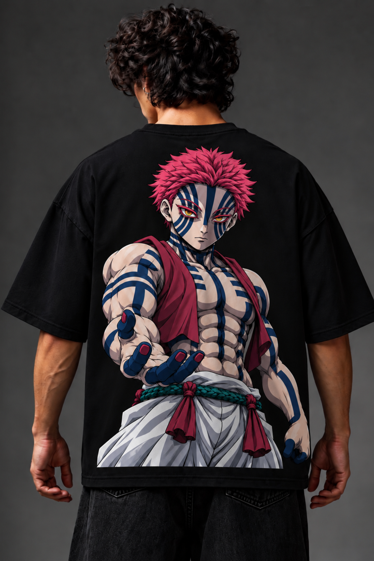 Akaza Destructive Death Oversized Tee – Black