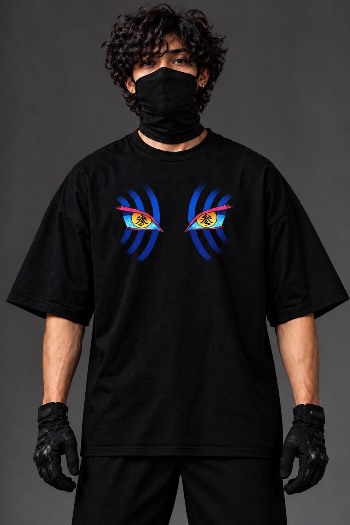 Akaza Destructive Death Oversized Tee – Black