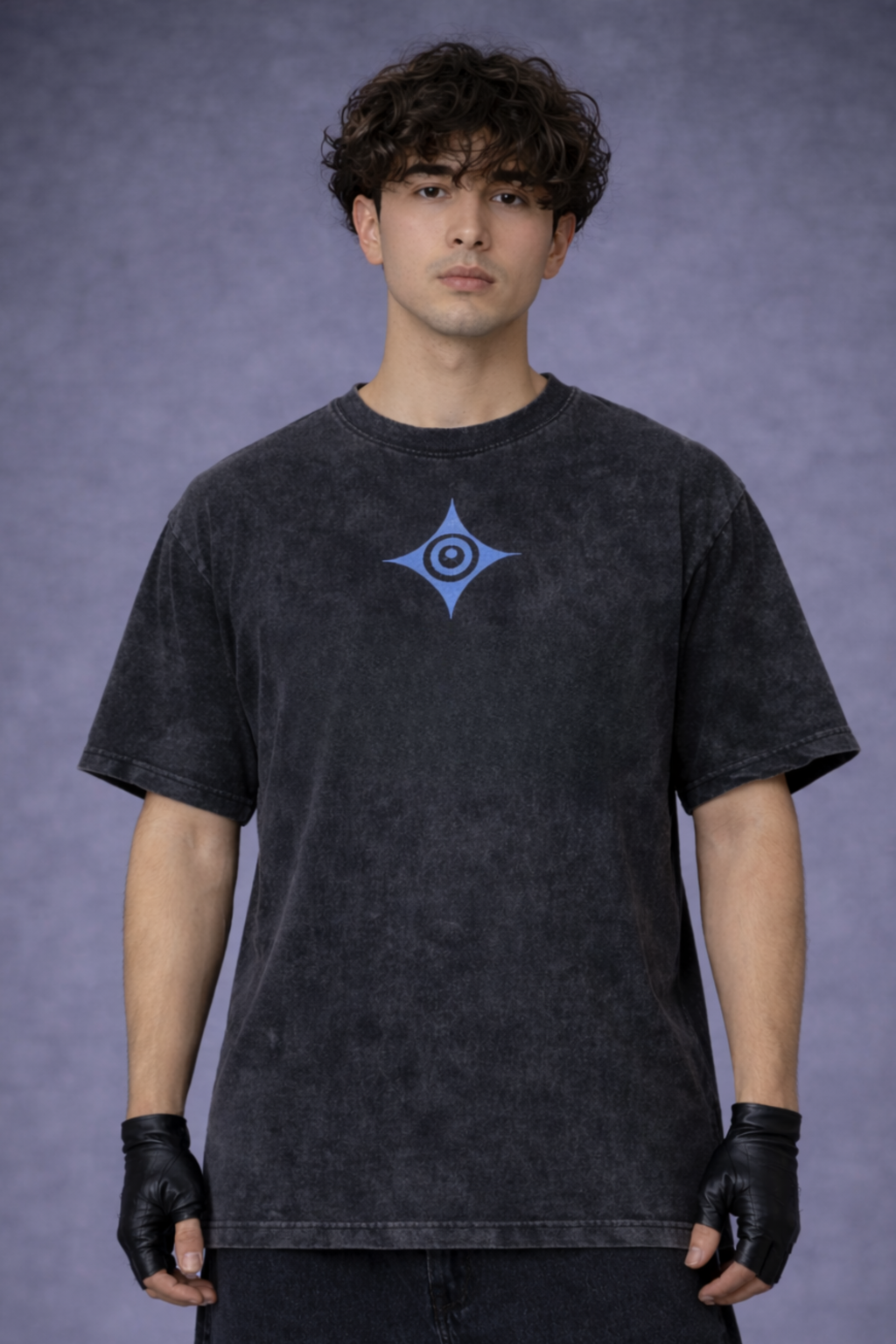 Gojo Infinity Acidwash Oversized Tee – Black