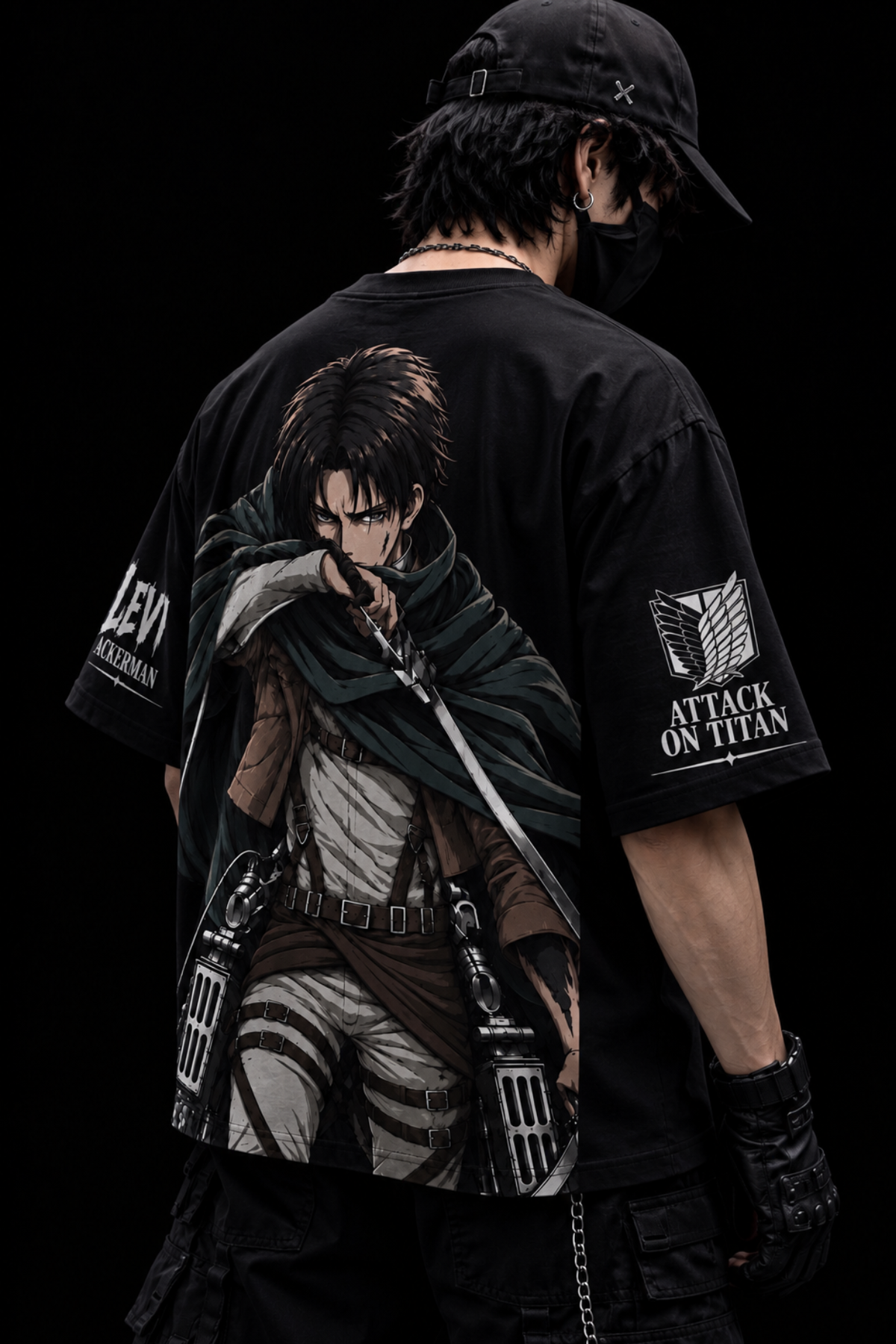 Levi Shadowstrike Oversized Tee – Black