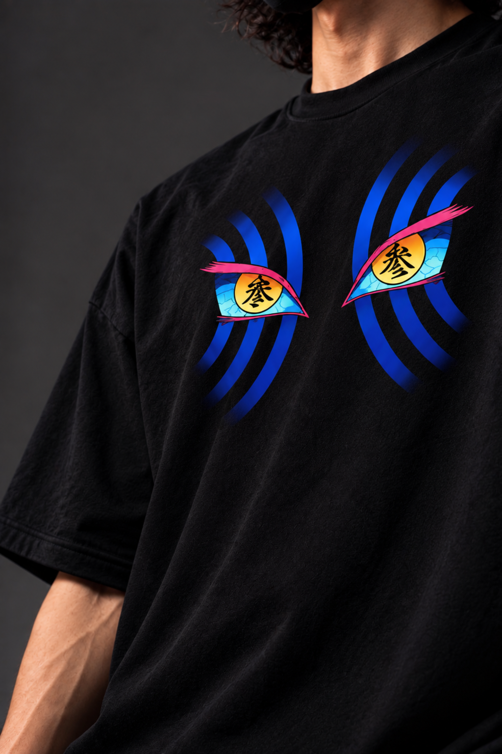 Akaza Destructive Death Oversized Tee – Black