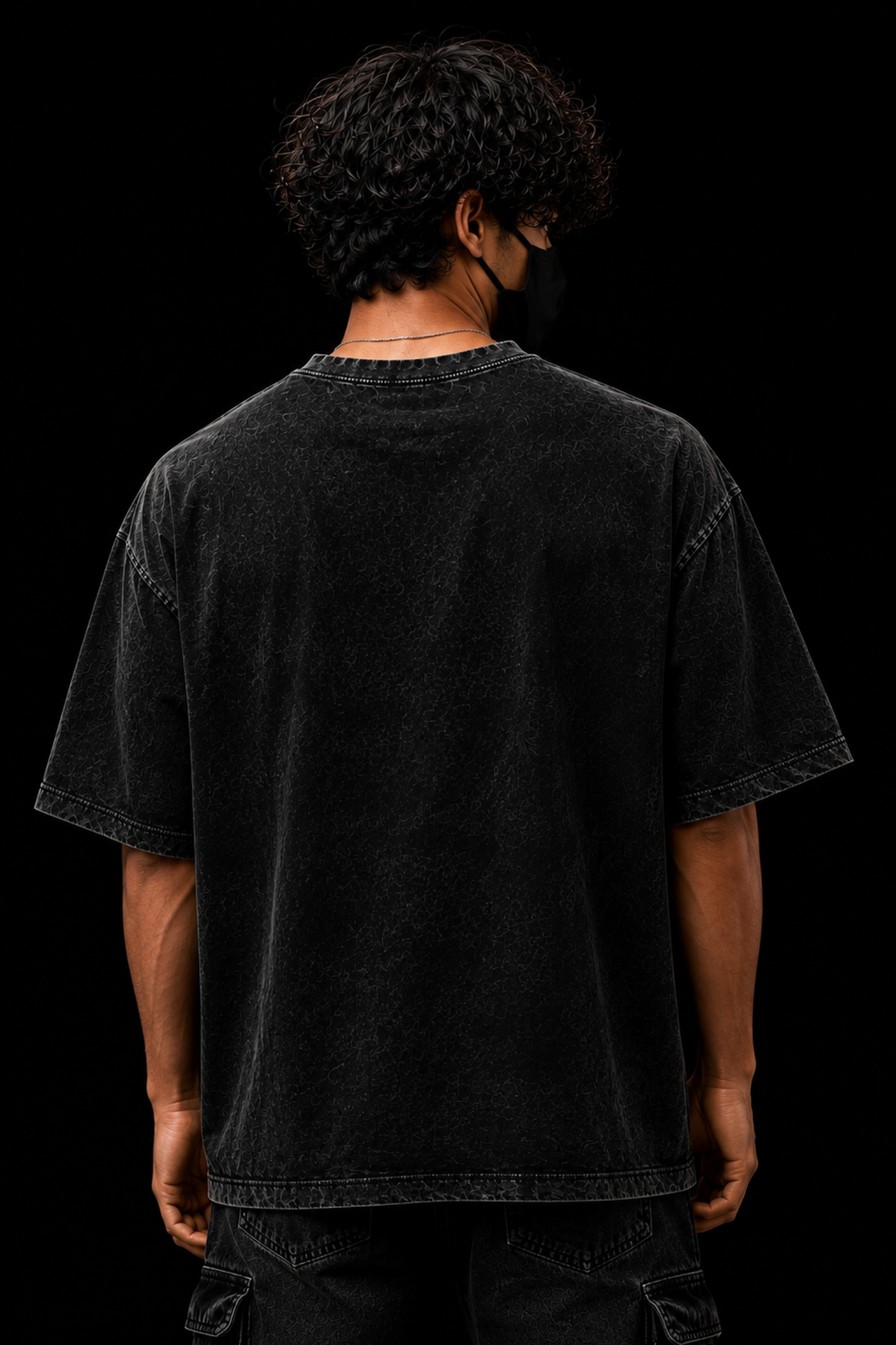 OBITO  Acidwash Oversized Tee – Black