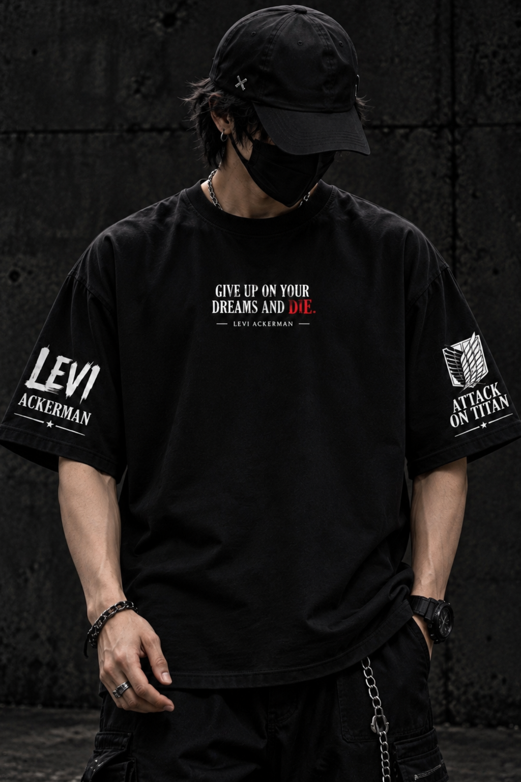 Levi Shadowstrike Oversized Tee – Black