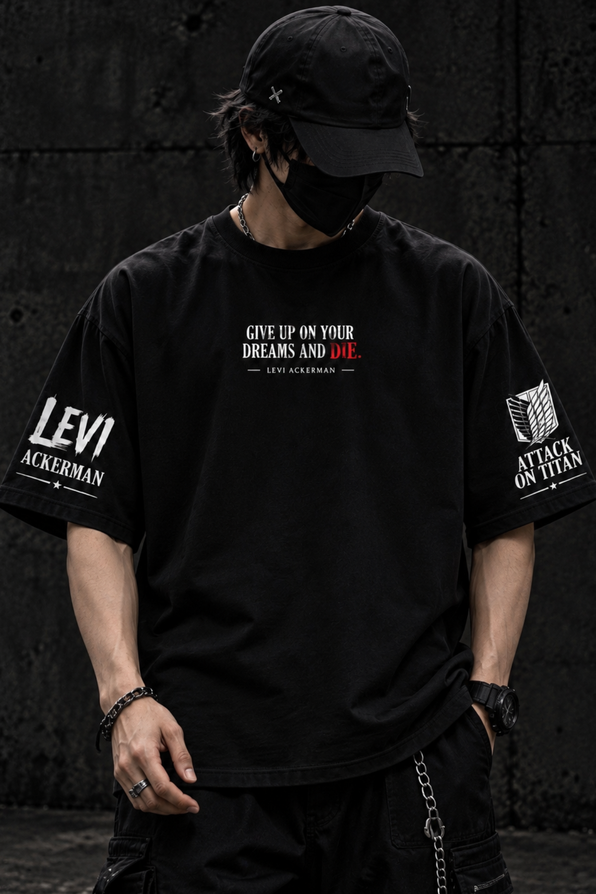 Levi Shadowstrike Oversized Tee – Black