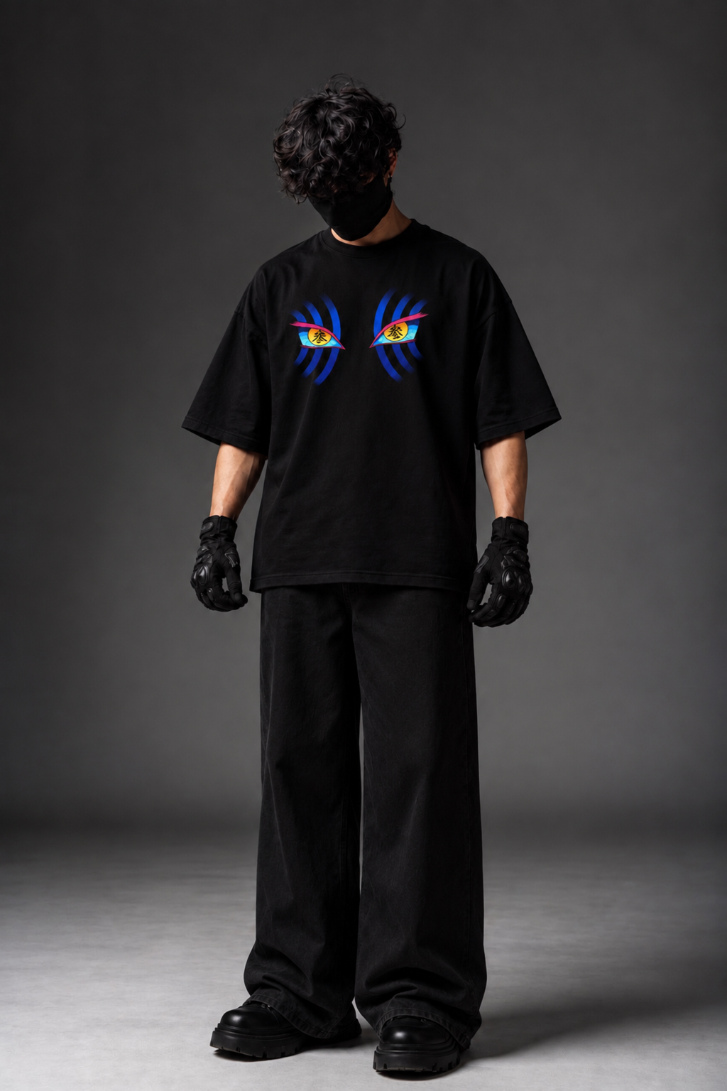 Akaza Destructive Death Oversized Tee – Black