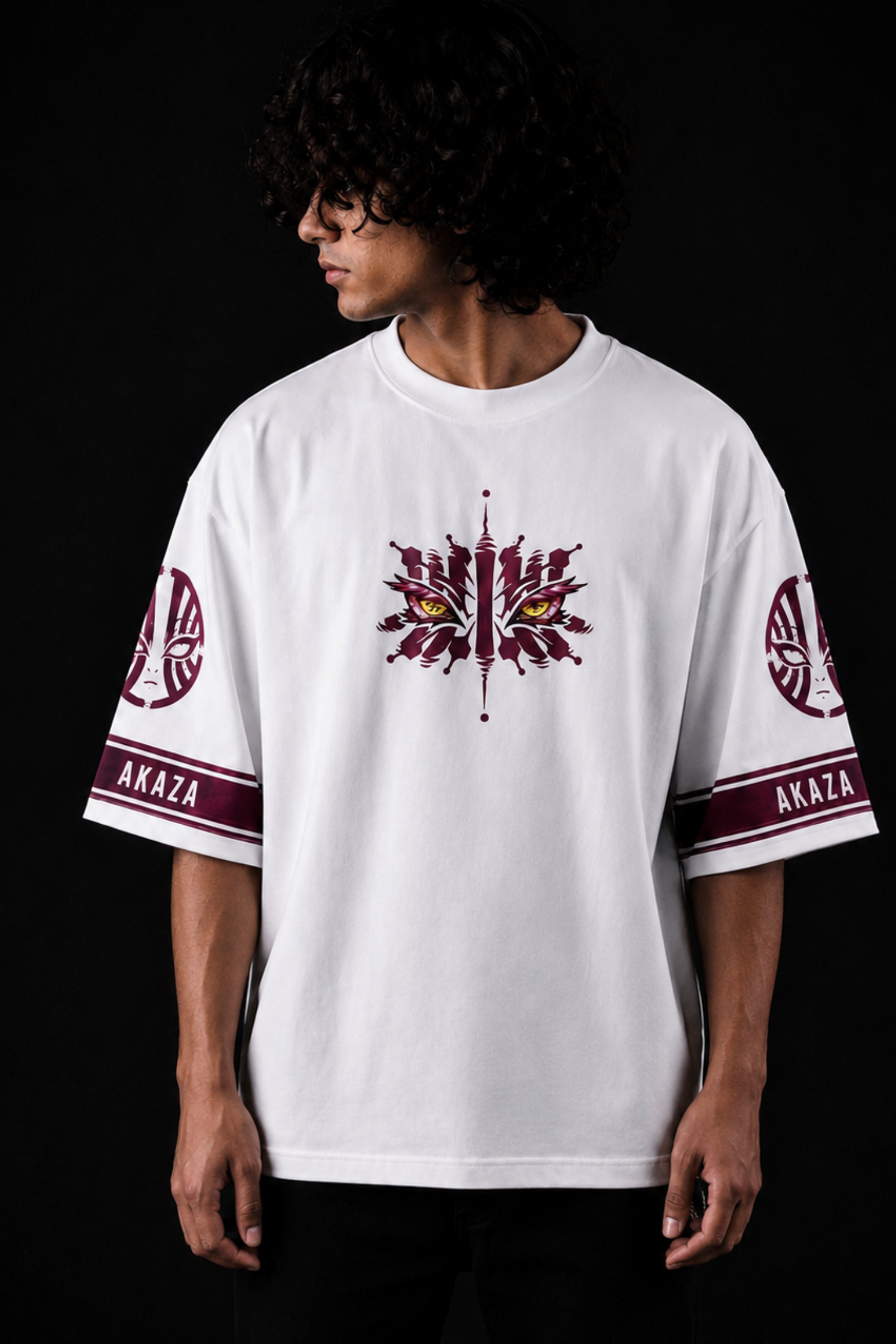 Akaza × Koyuki Oversized Tee – White