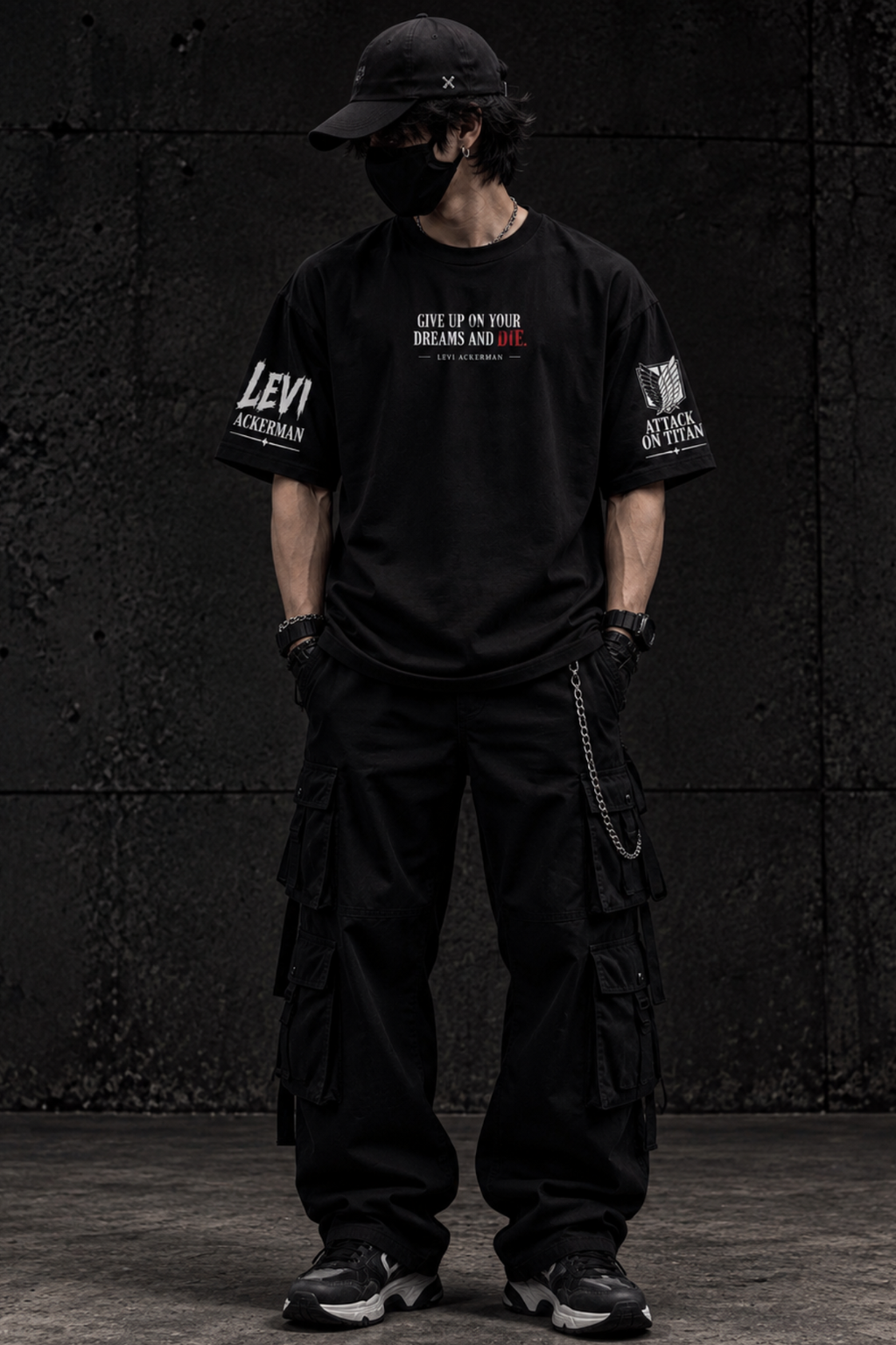 Levi Shadowstrike Oversized Tee – Black