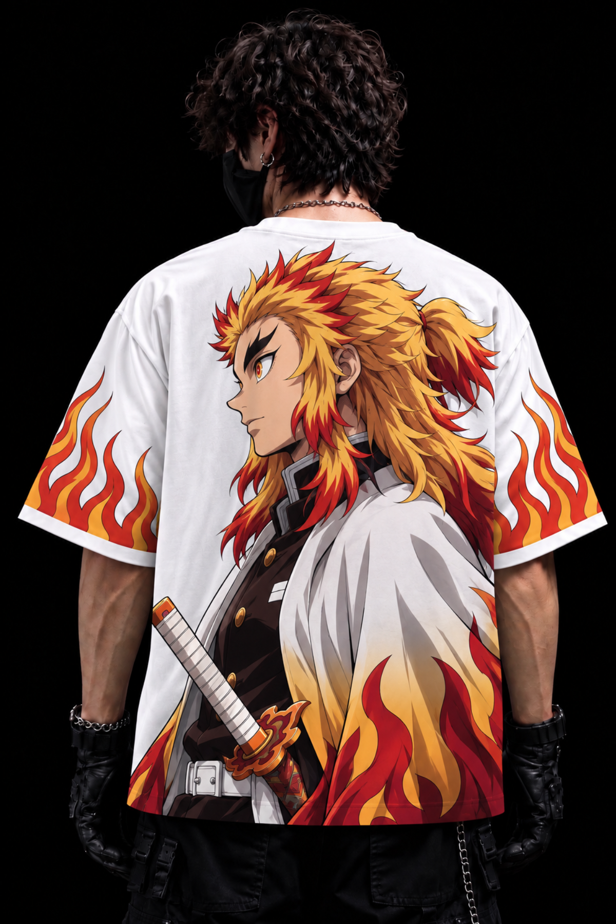 Rengoku Flameborn Oversized Tee – White