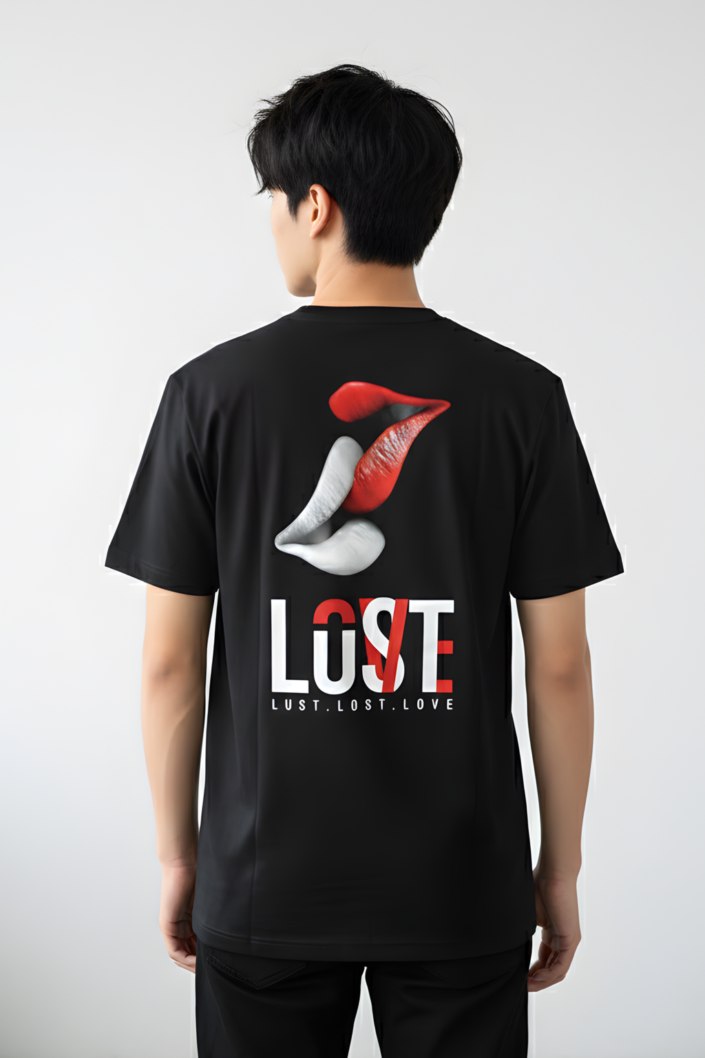 Lust Regular Fit Printed T-Shirt-Black