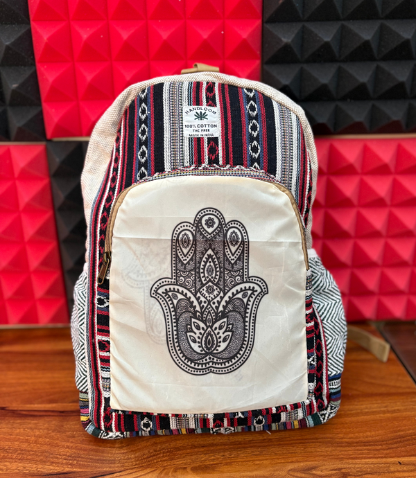 Hemp Bagpack - Hamsa Hand