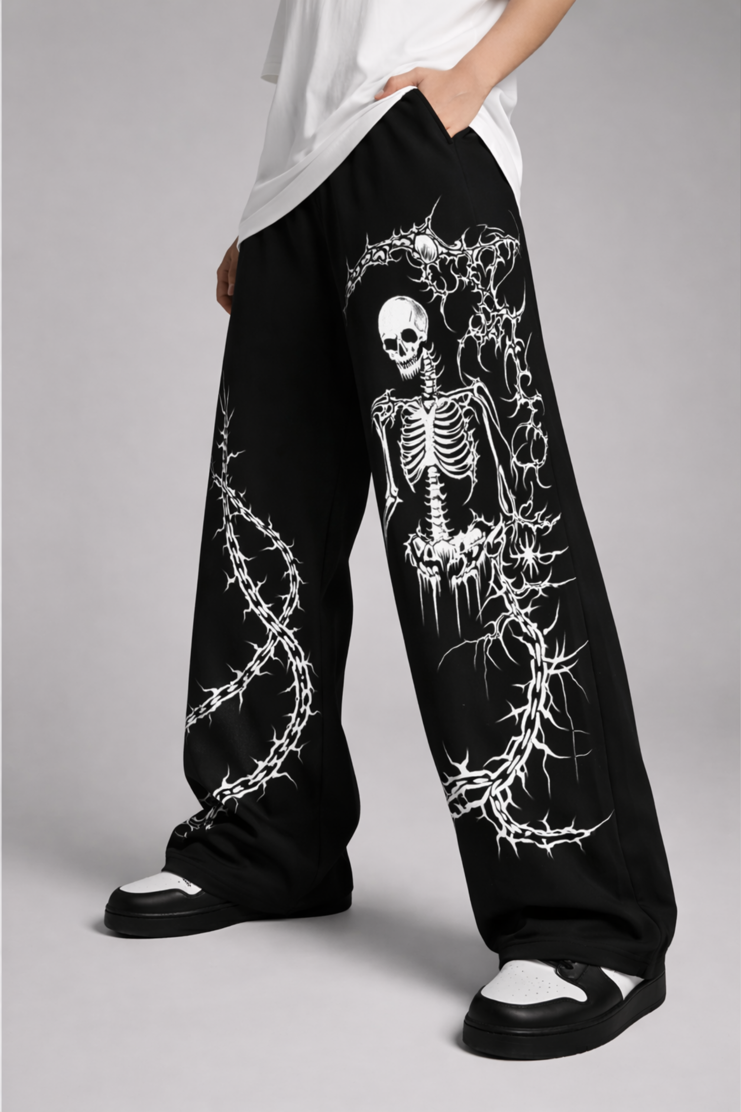 SHADOW REAPER Unisex Straight Fit Baggy Pant- BLACK