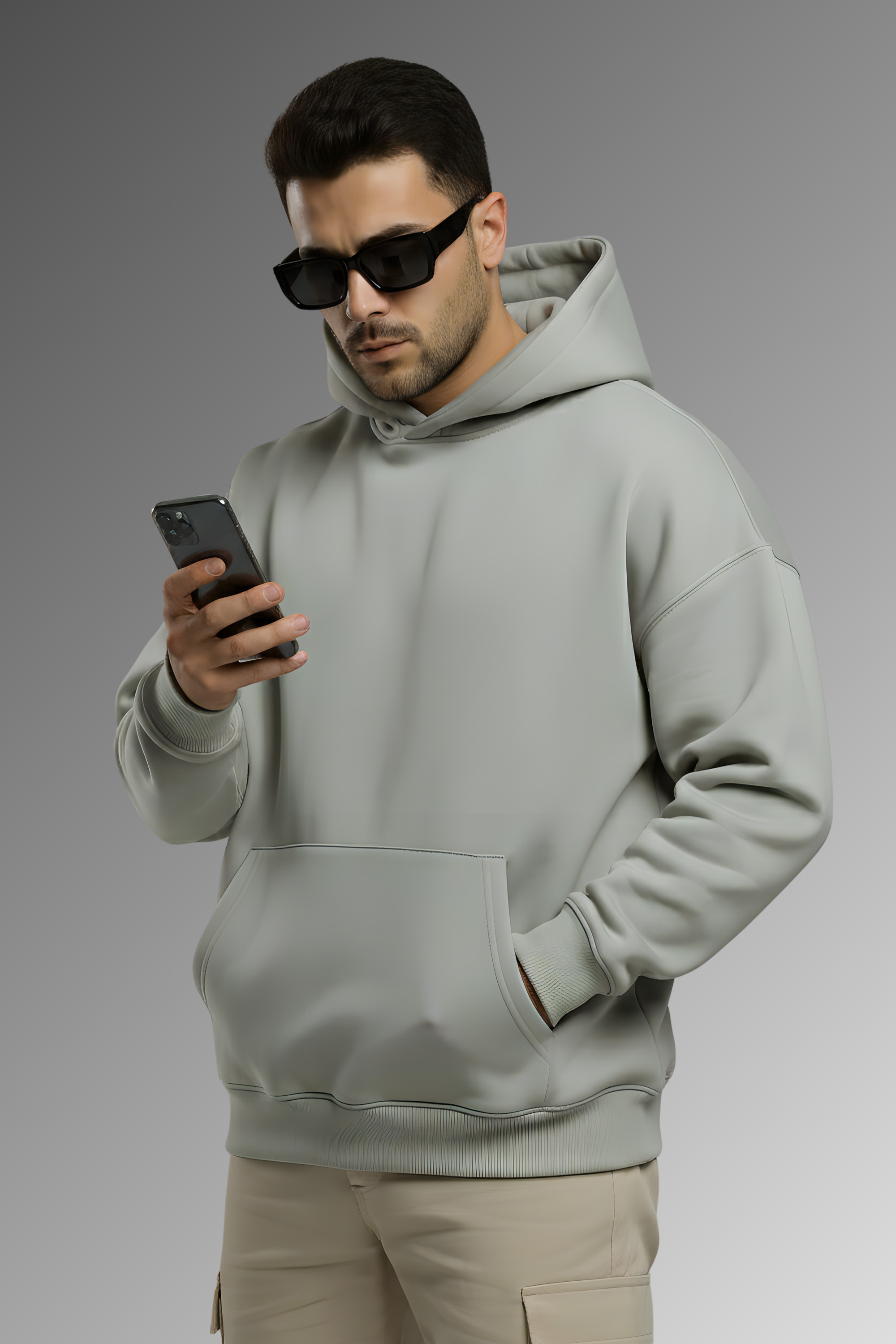 Bulls Premium Oversized Hoodie  - Grey