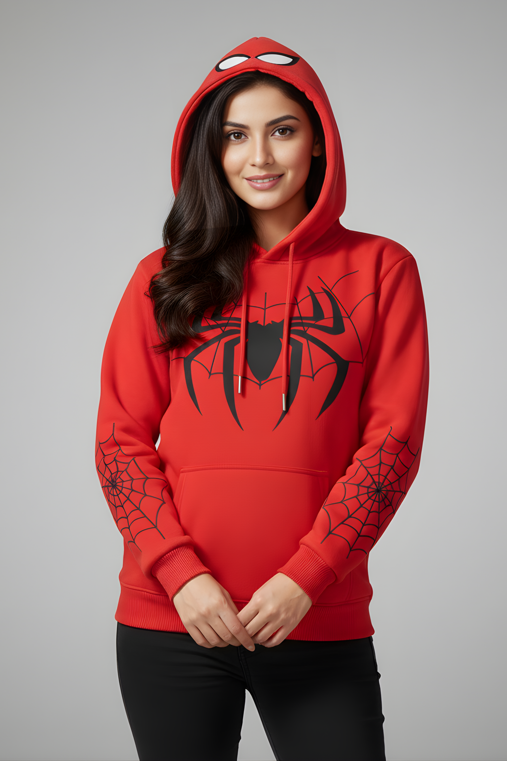 SPIDER Regular Unisex Hoodie – Red