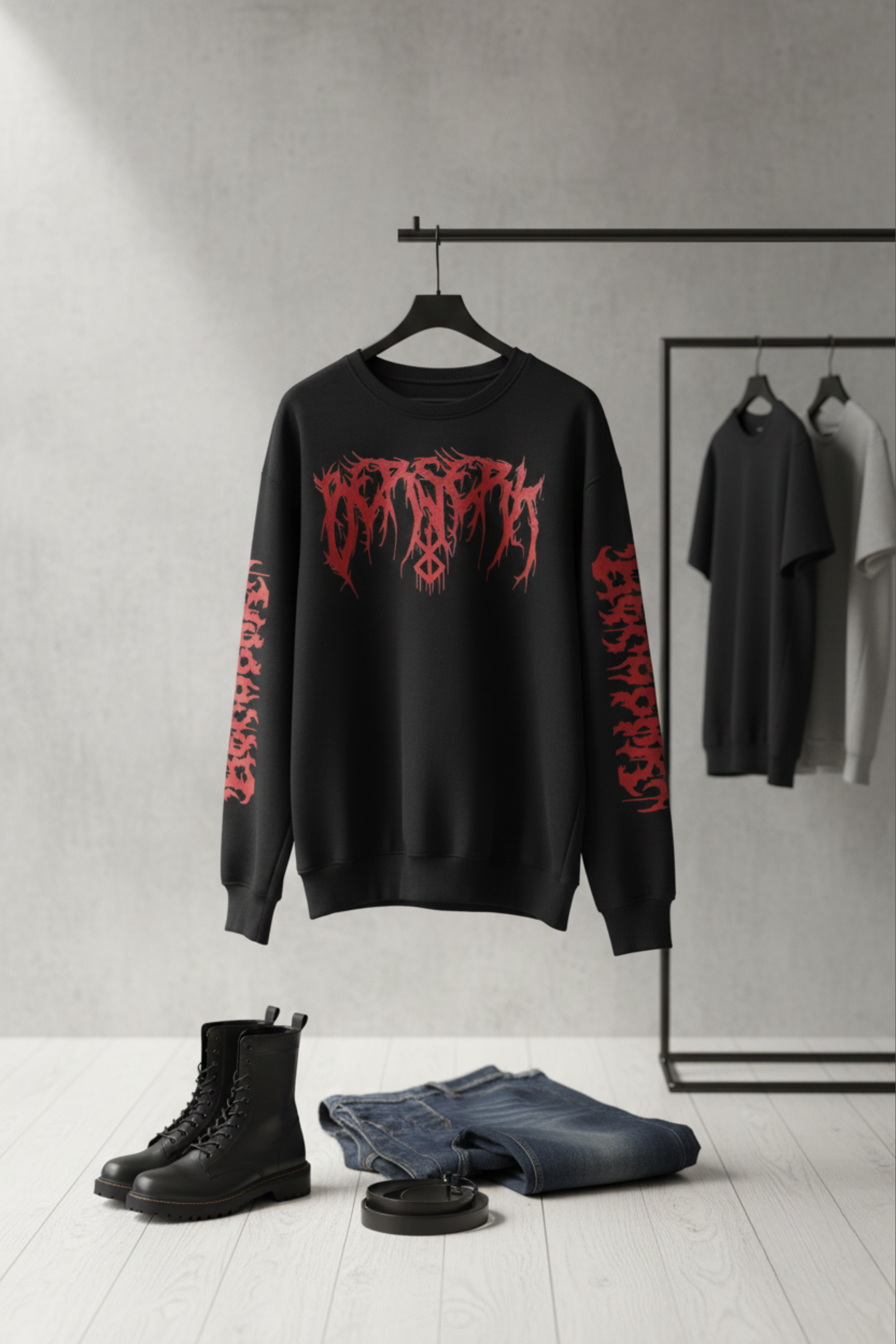 Berserk Premium Cotton Fleece Sweatshirt - Black