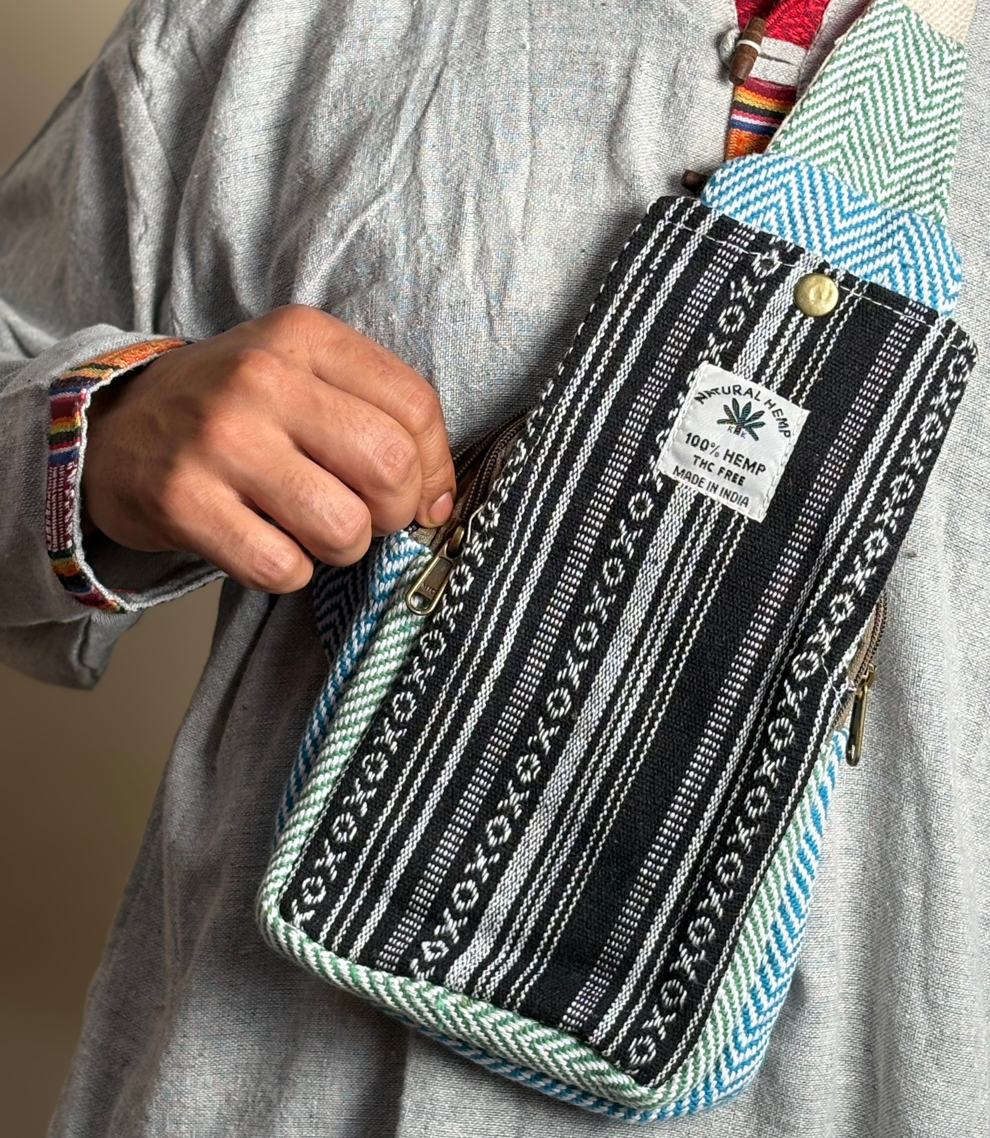 Hemp Chest Bag - B-W