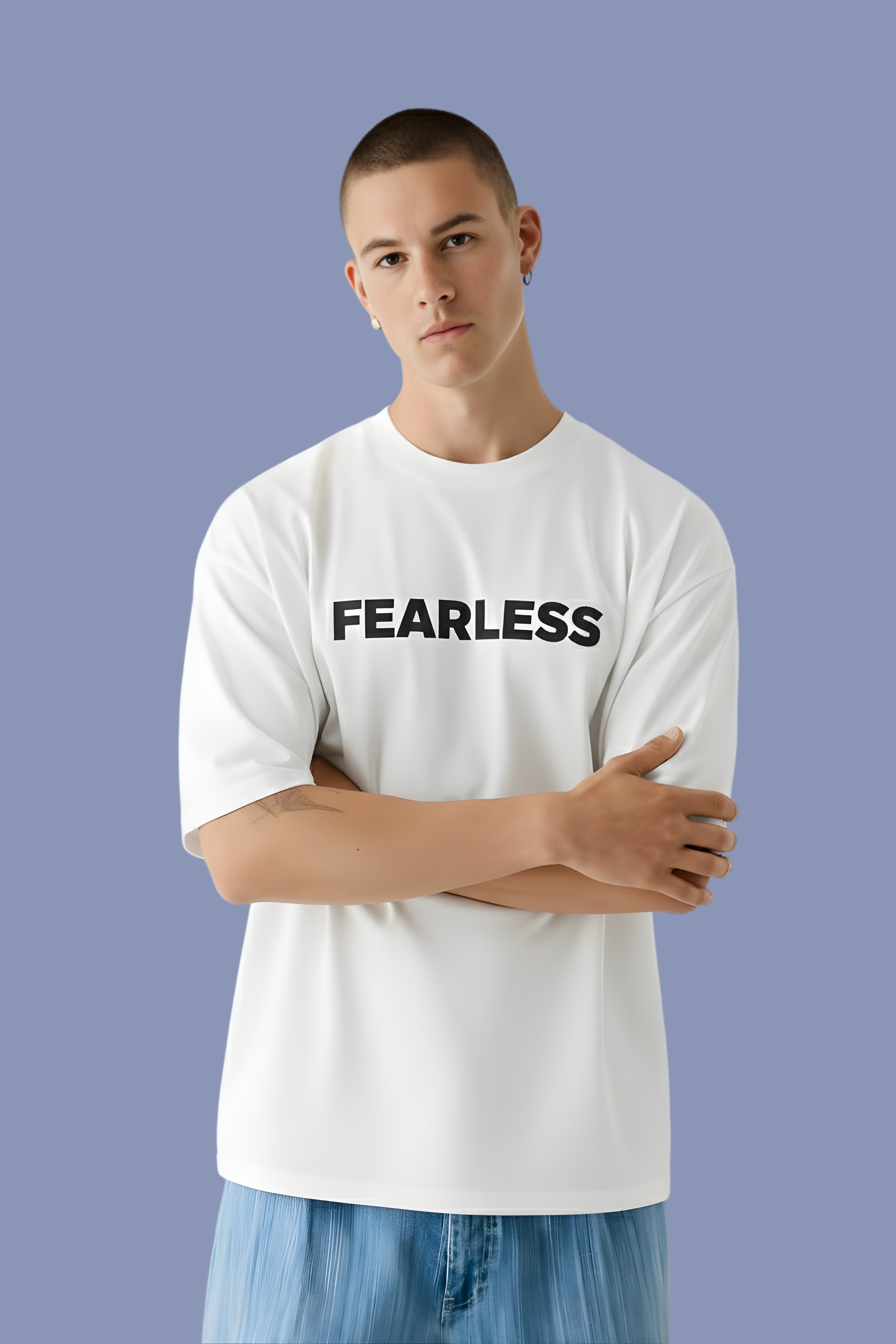 Fearless Oversized T-Shirt-White