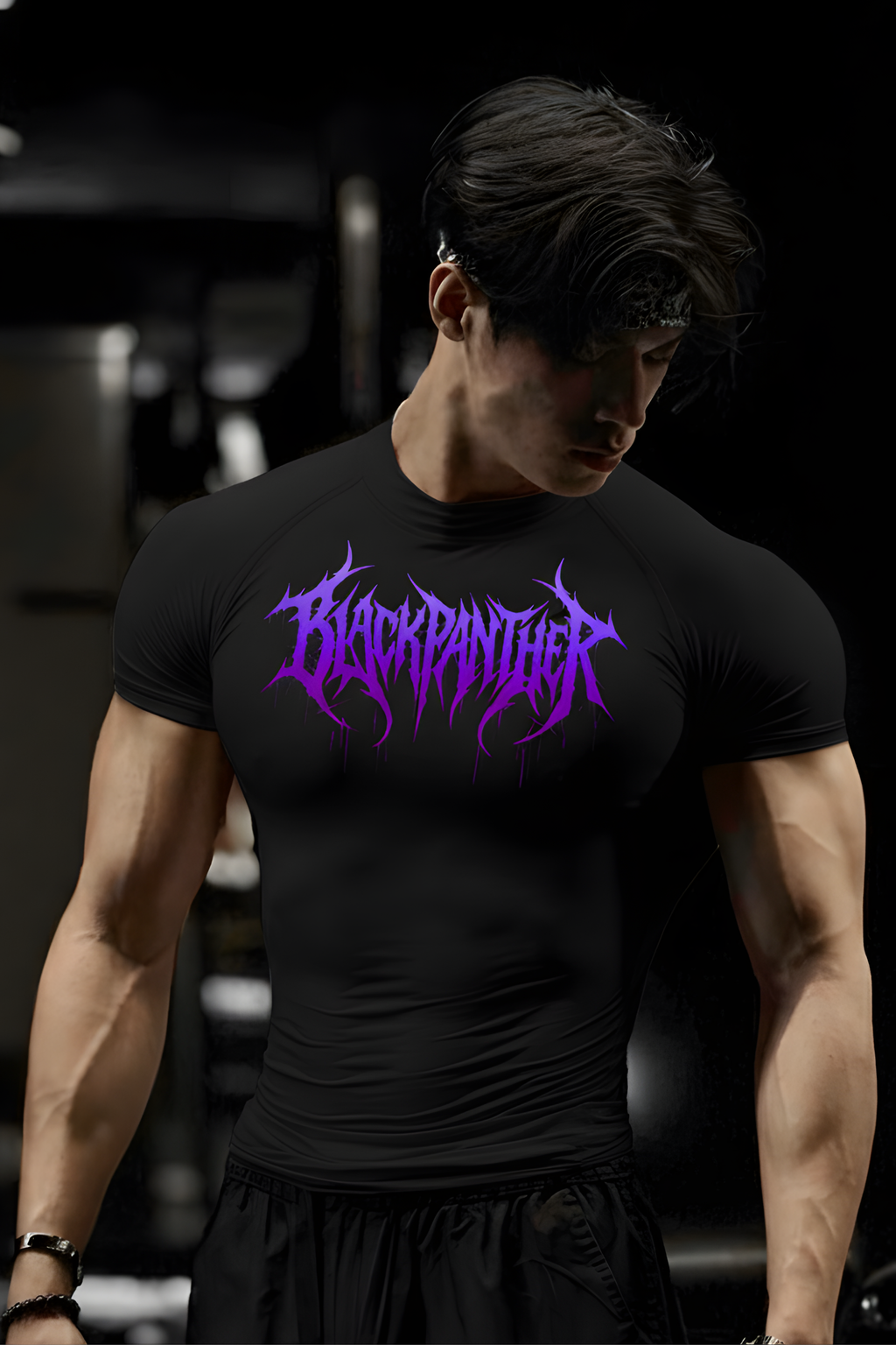 Black Panther Compression Half Sleeve T-Shirt – Black