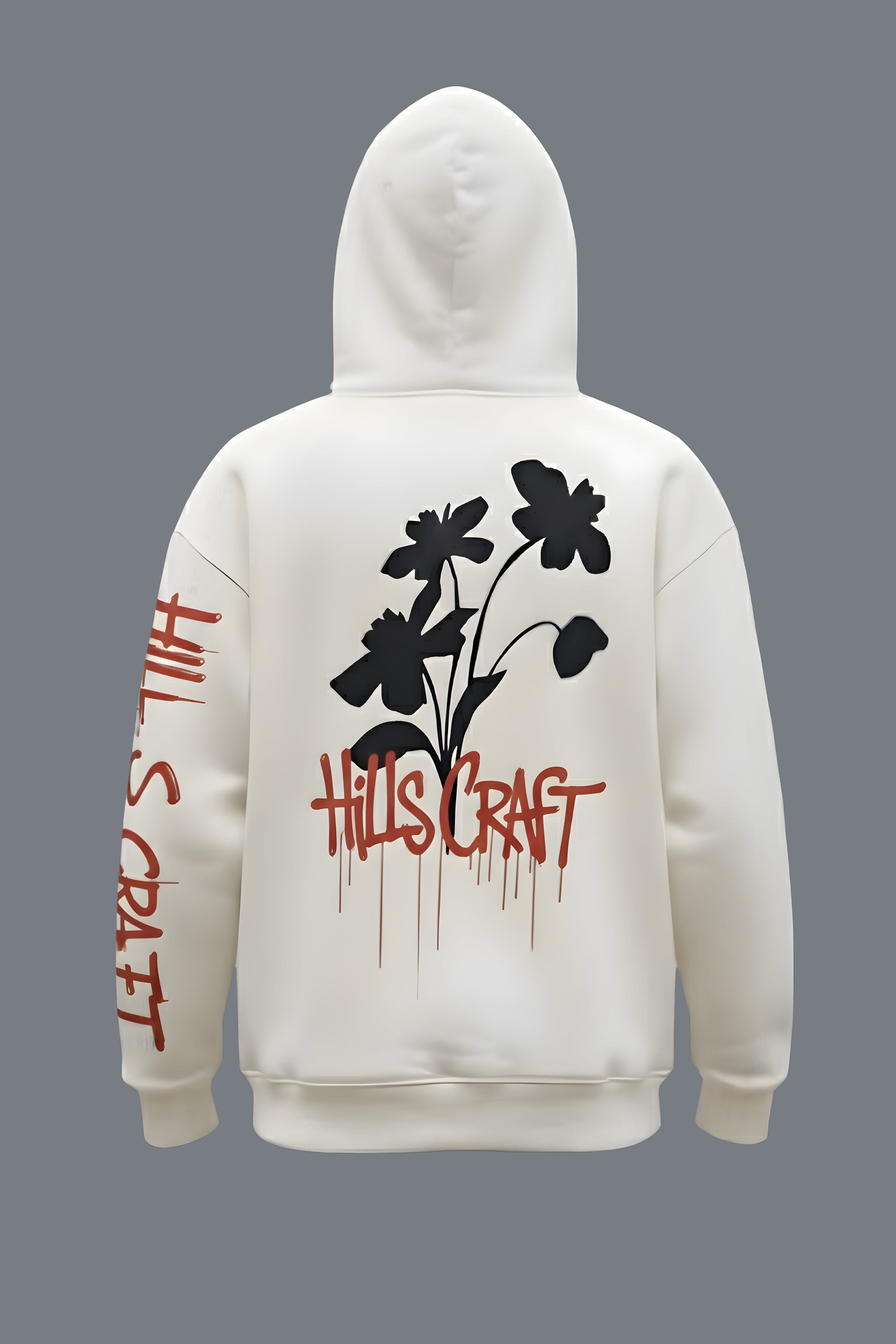 Midnight Bloom Premium Oversized Unisex Hoodie- WHITE