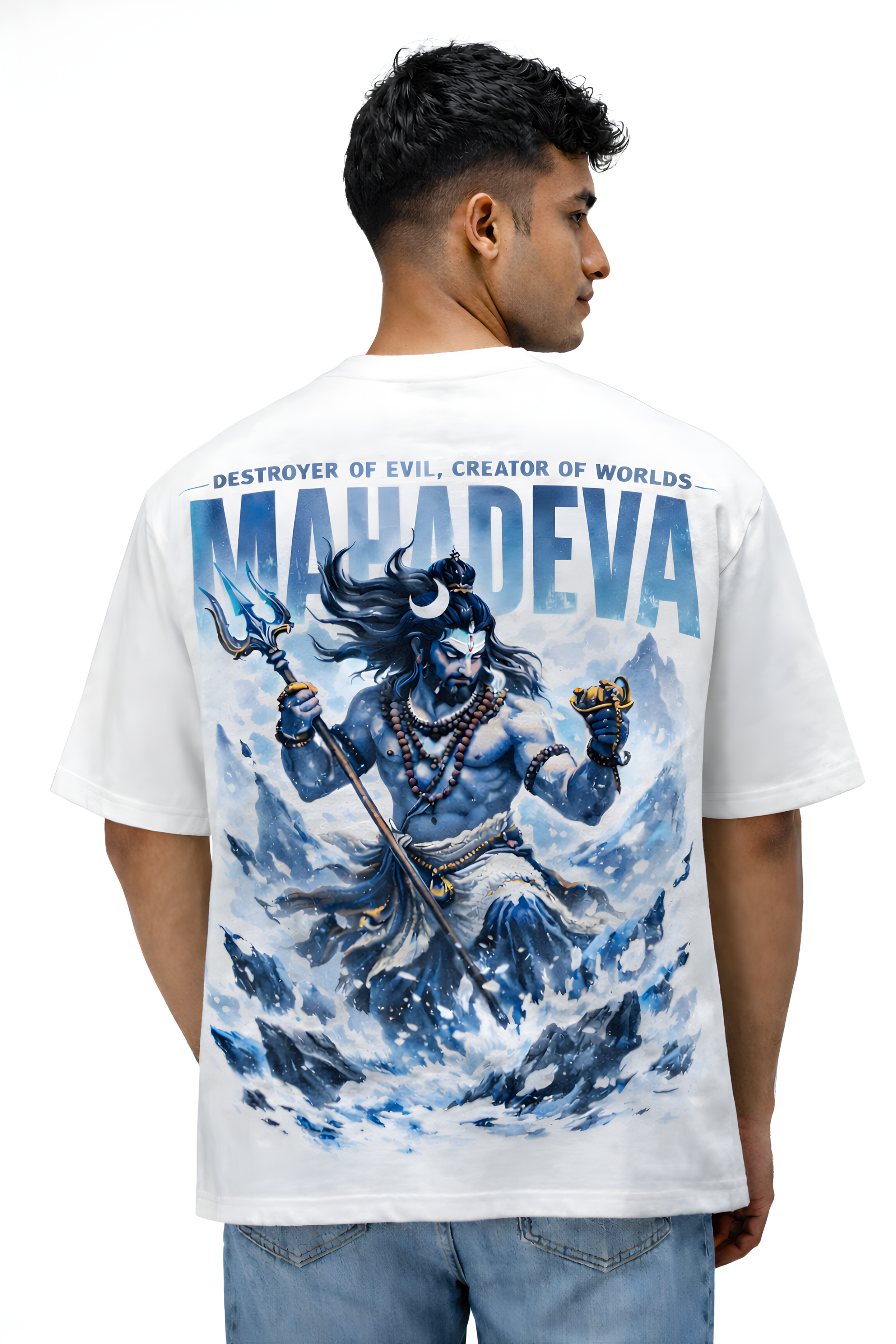 Mahadeva Storm Oversized Tee - White