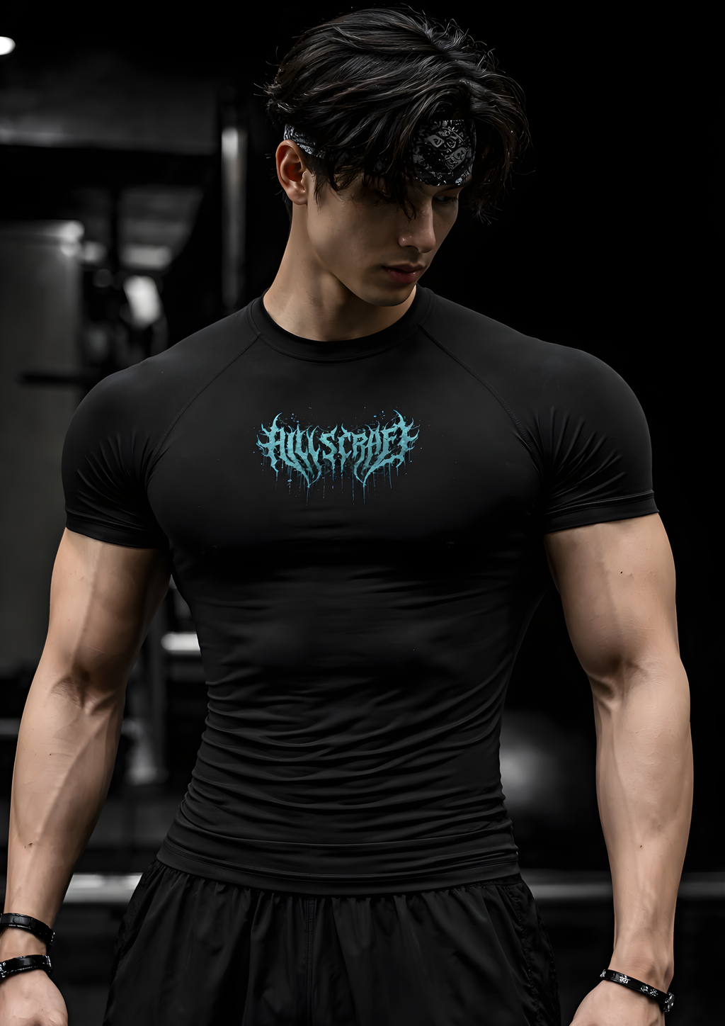 HILLSCRAFT Compression Half Sleeve T-Shirt – Black