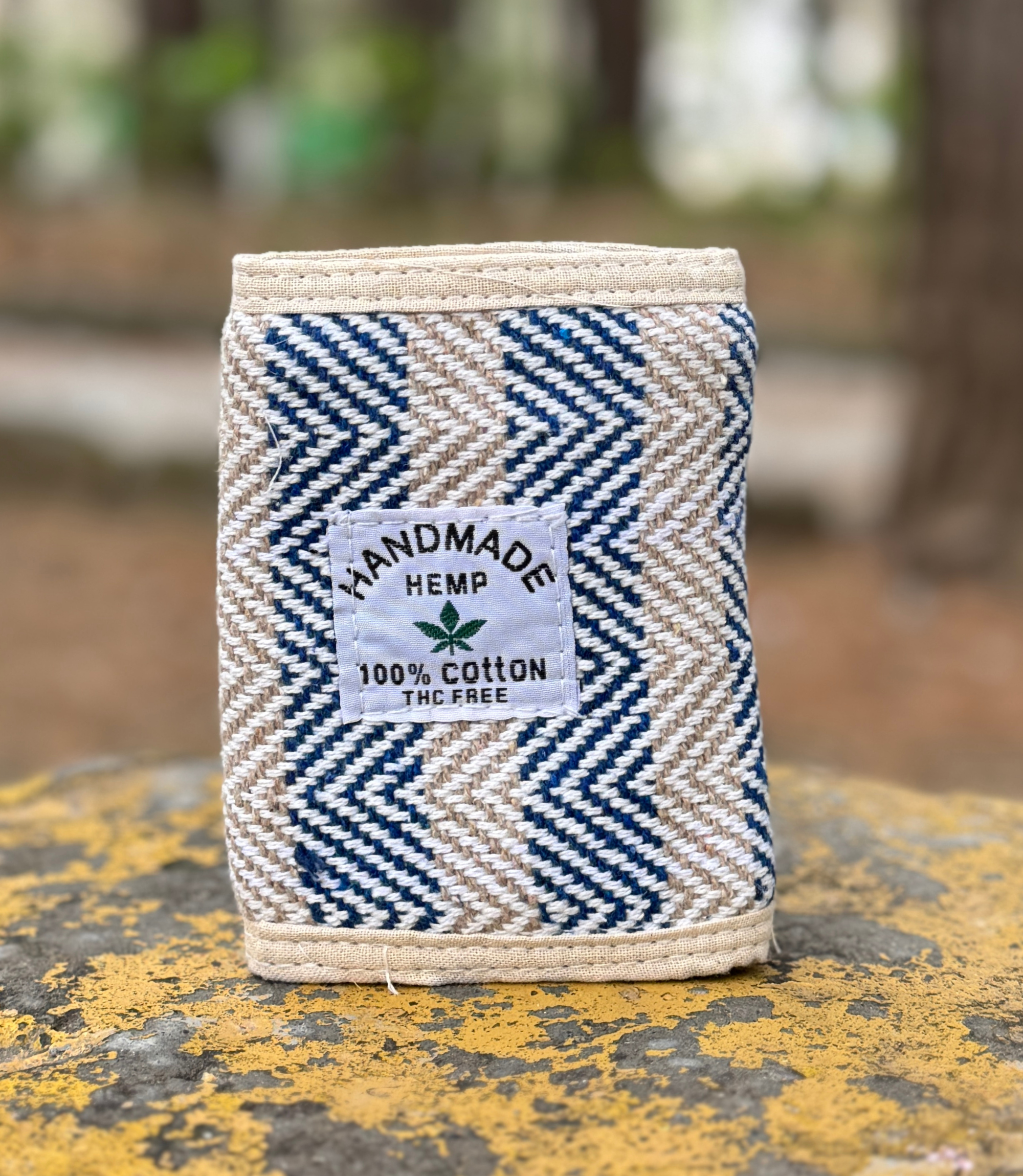 Blue ZigZag Hemp Wallet